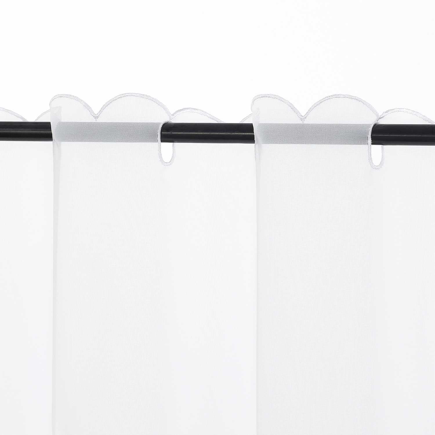 Farbige Stickerei Voile Scheibengardine Transparenter Café Vorhang Kurzstore mit Blüten-Stickerei - Joyswahl