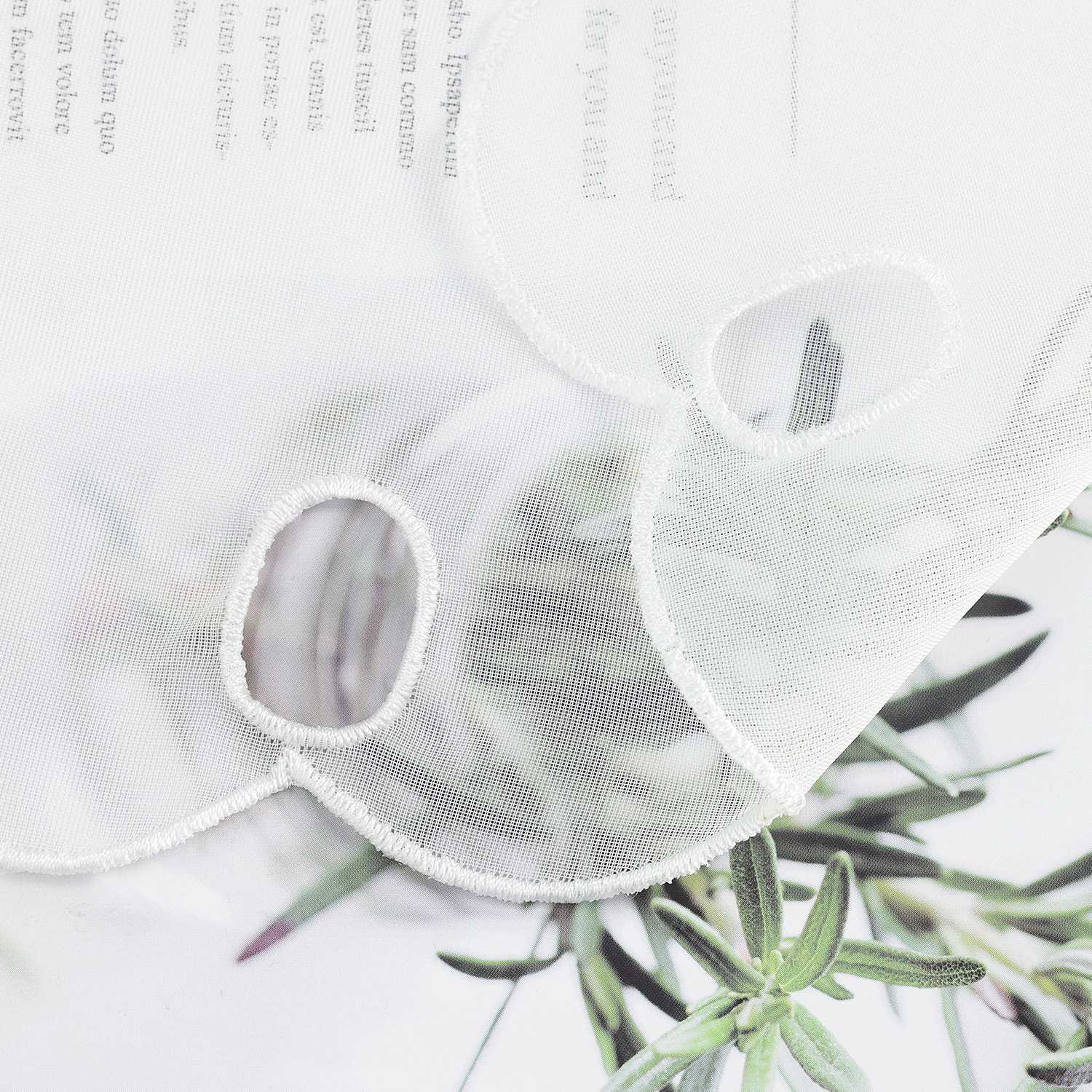 Farbige Stickerei Voile Scheibengardine Transparenter Café Vorhang Kurzstore mit Blüten-Stickerei - Joyswahl