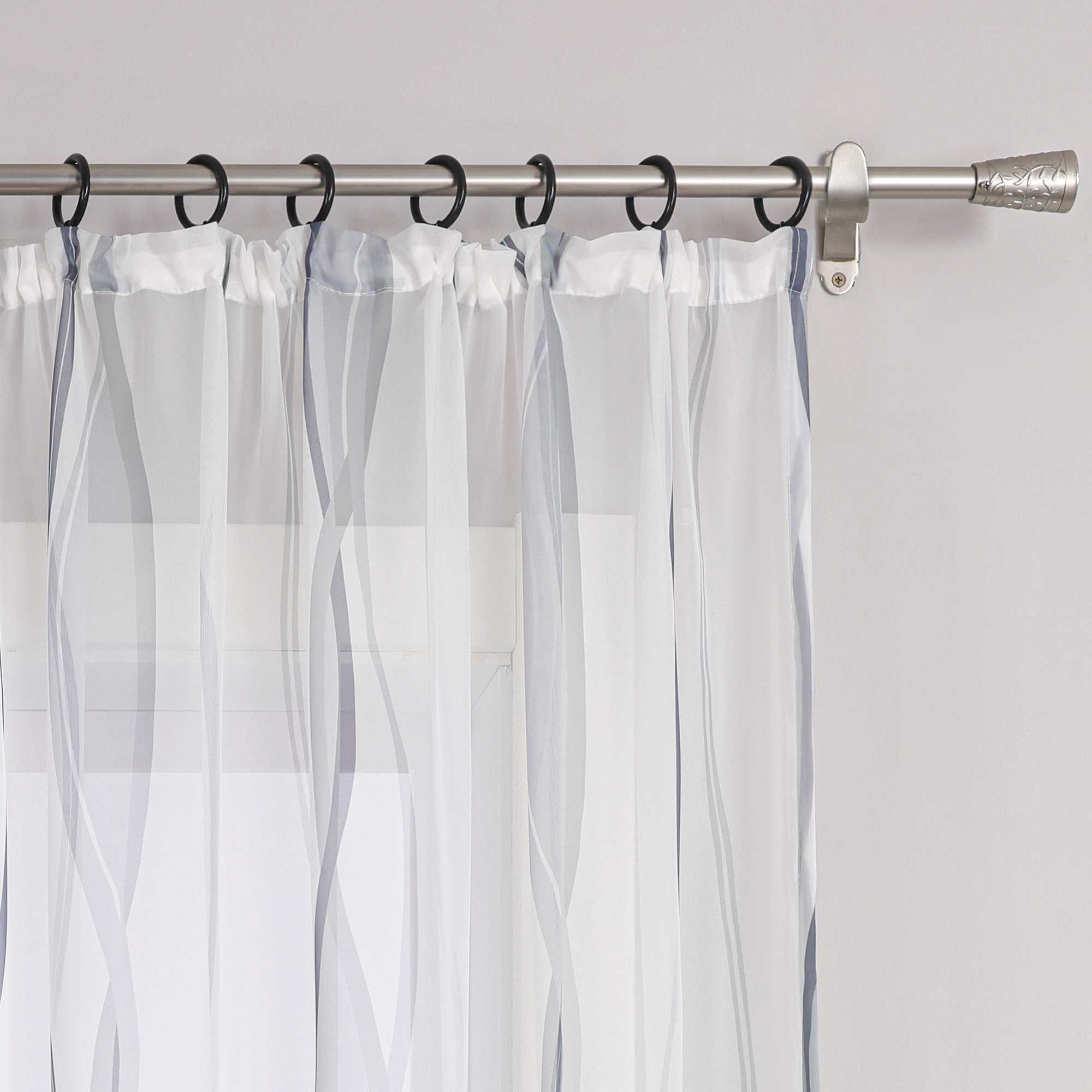 Vorhang Kräuselband aus Polyester mit bunten Wellenmustern tranparent 1 stück - Joyswahl
