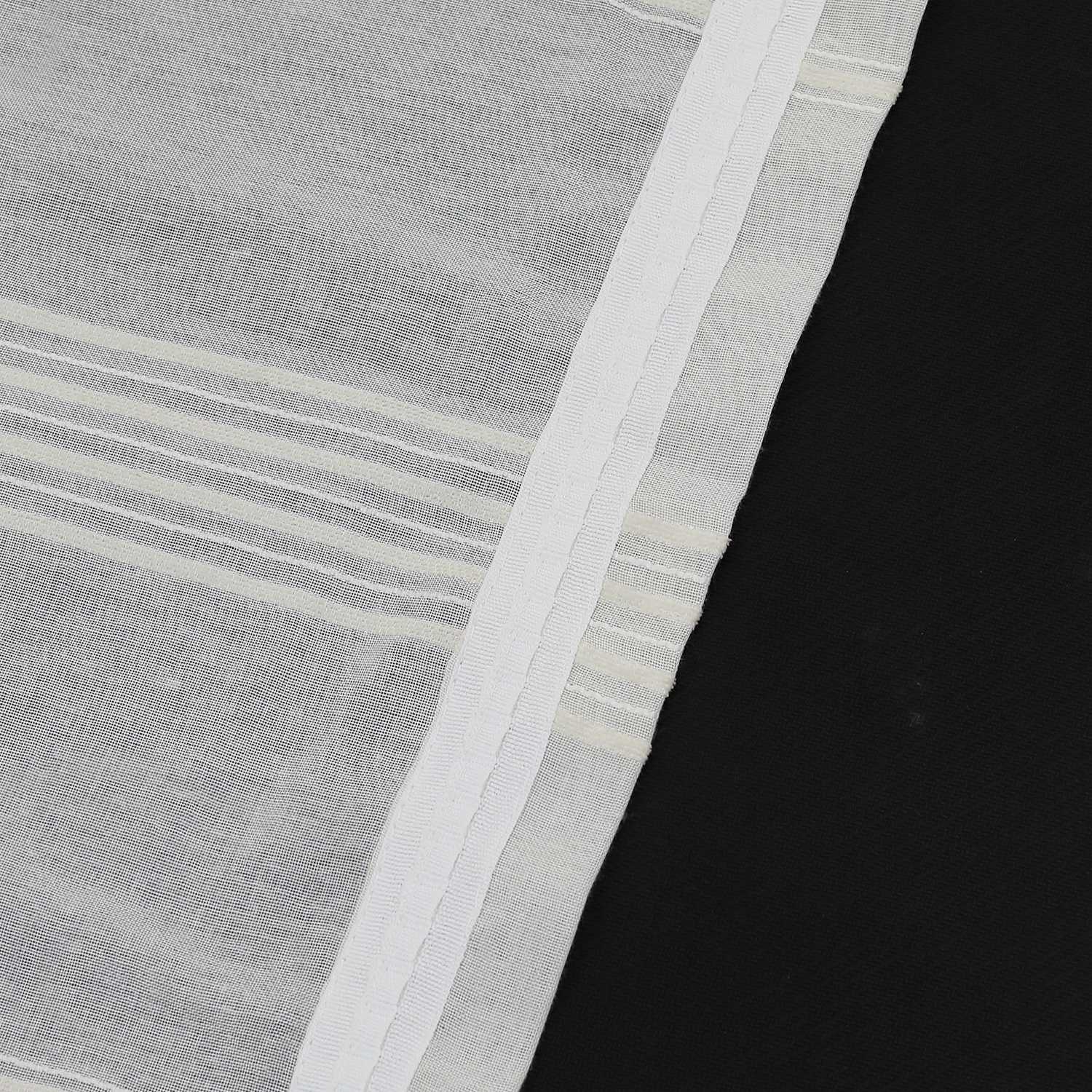 Vorhang 2er Set Voile Gardinen mit vertikalen Streifen Modern Transparent Schlafzimmer Wohnzimmer 2 Stück - Joyswahl