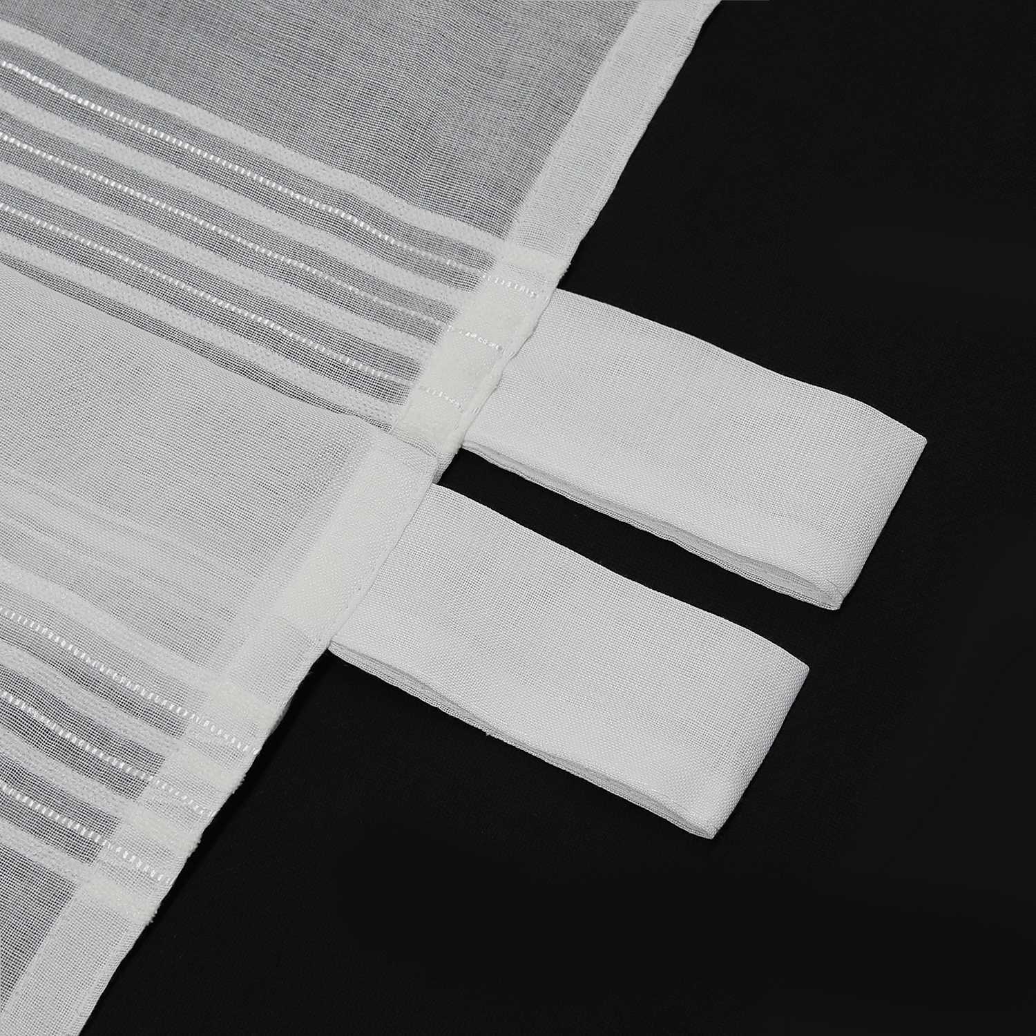 Vorhang 2er Set Voile Gardinen mit vertikalen Streifen Modern Transparent Schlafzimmer Wohnzimmer 2 Stück - Joyswahl