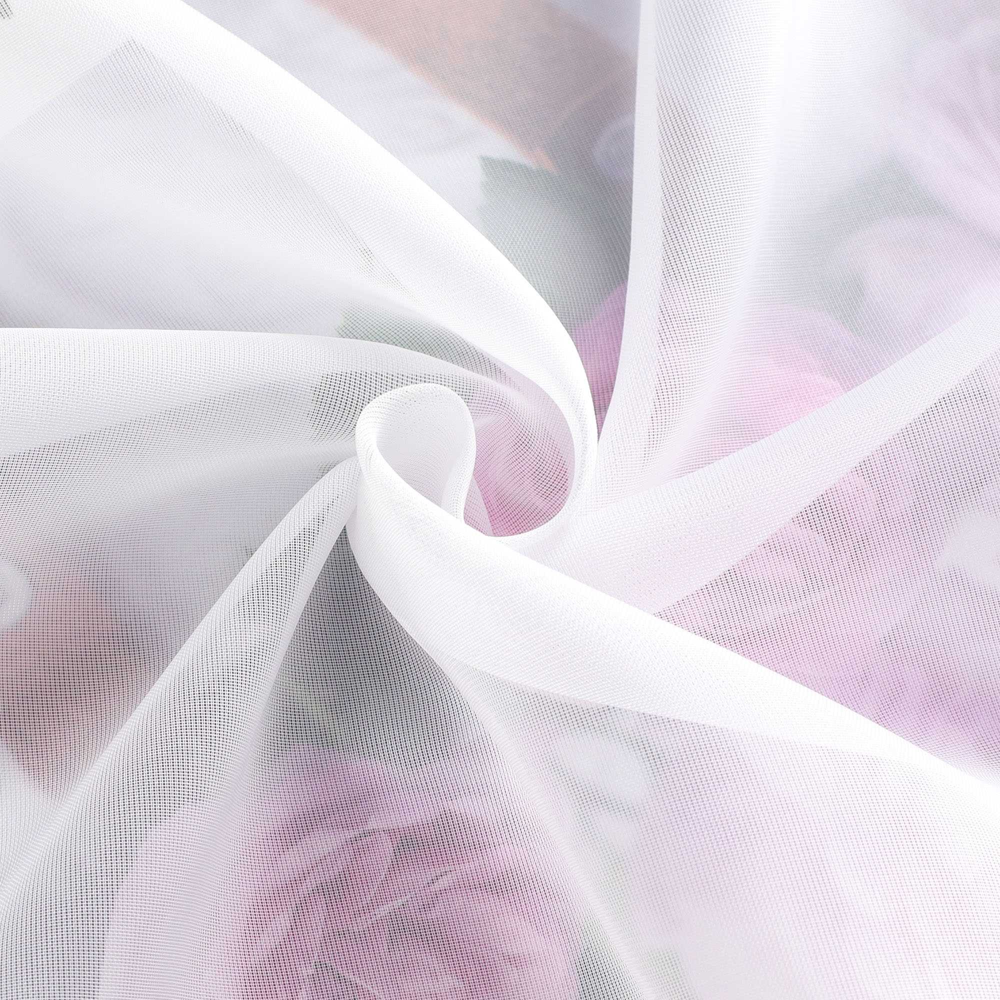 Scheibengardine schlaufengardine aus Polyester mit Satinband transparent 1 Stück - Joyswahl