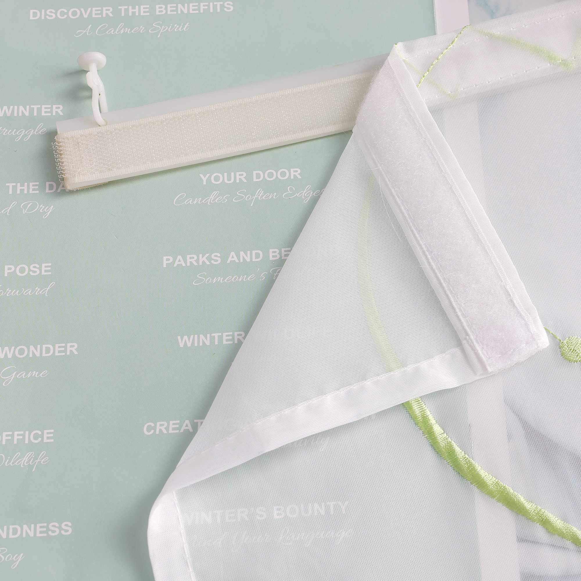 Schiebegardine Klettbandschal aus Polyester mit Wellenmuster transparent durch Klettband 2 stücke - Joyswahl