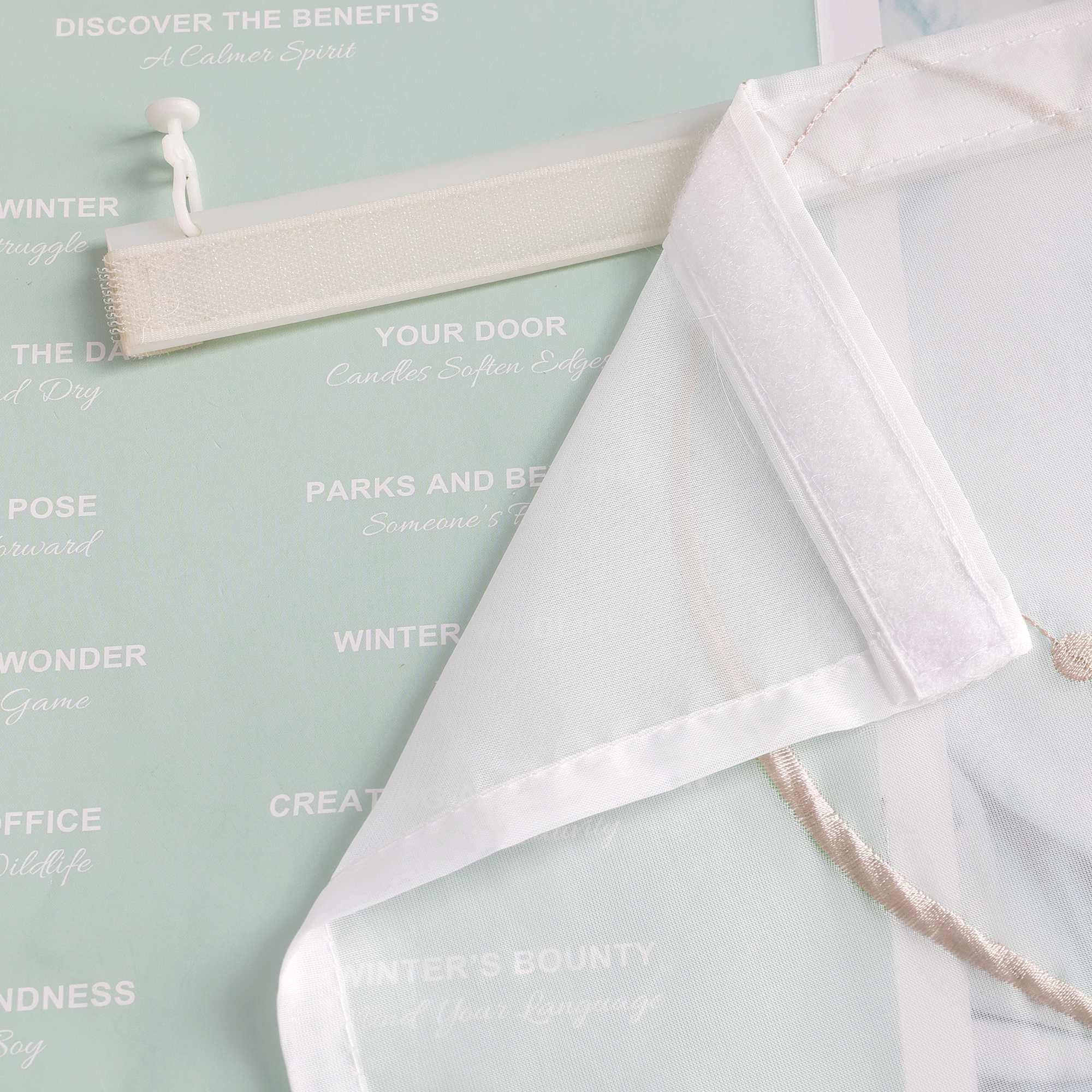 Schiebegardine Klettbandschal aus Polyester mit Wellenmuster transparent durch Klettband 2 stücke - Joyswahl