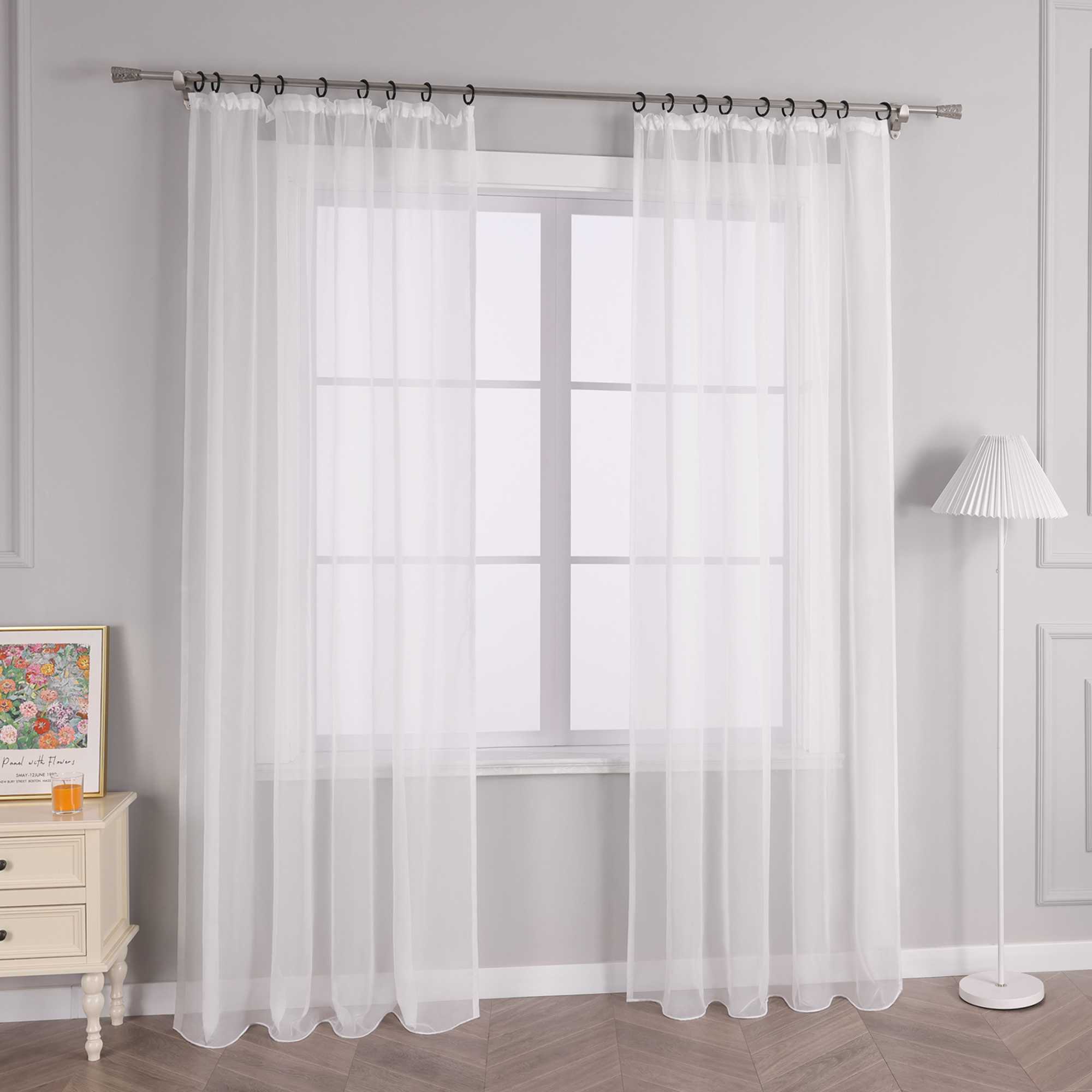 Vorhang aus Polyester unifarbe transparent leichte Schutzfunktion Klassische Vorhänge 1 stück - Joyswahl