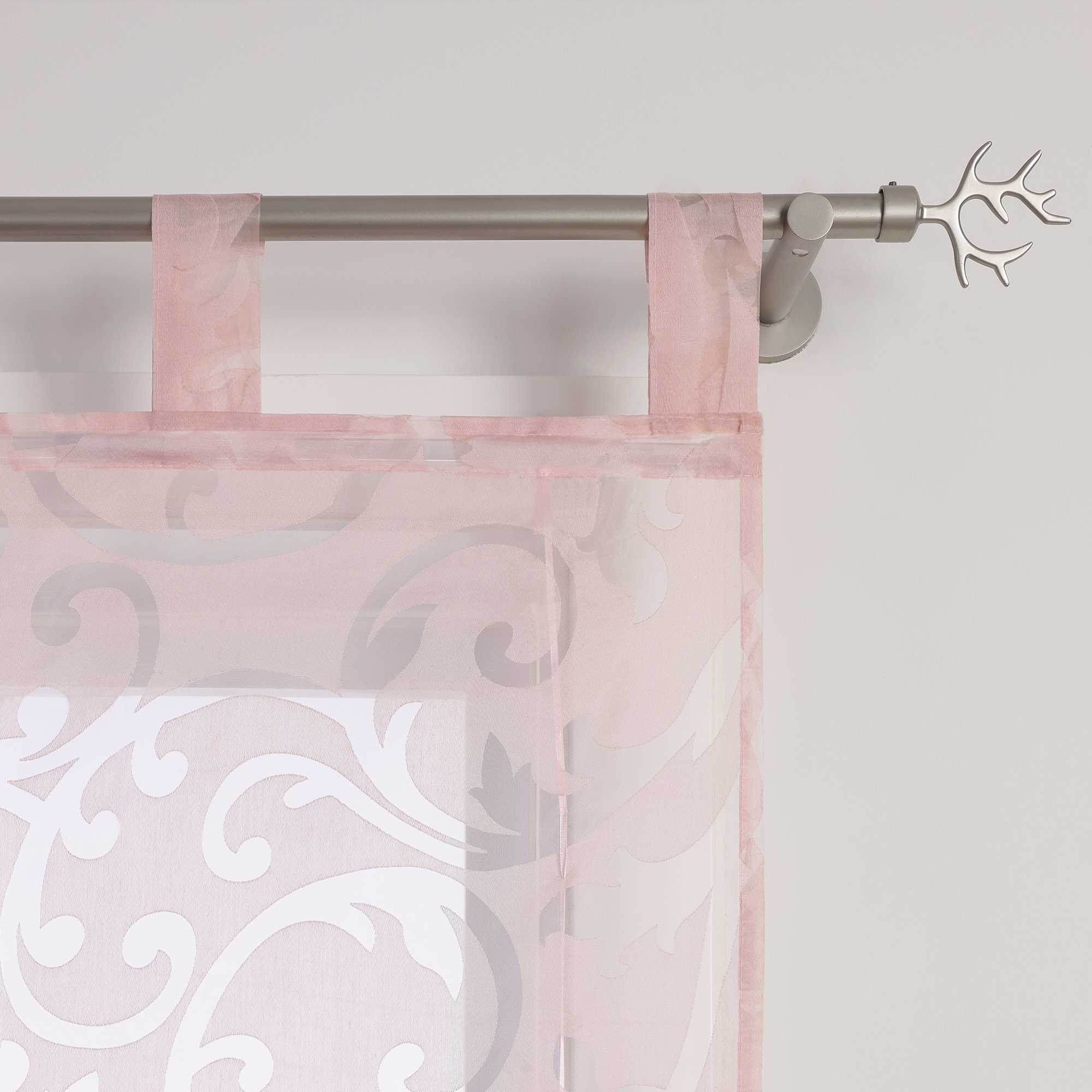 Transparente Schlaufengardine mit Blumenmuster Café Fenstergardine Raffrollos 1 Stück - Joyswahl