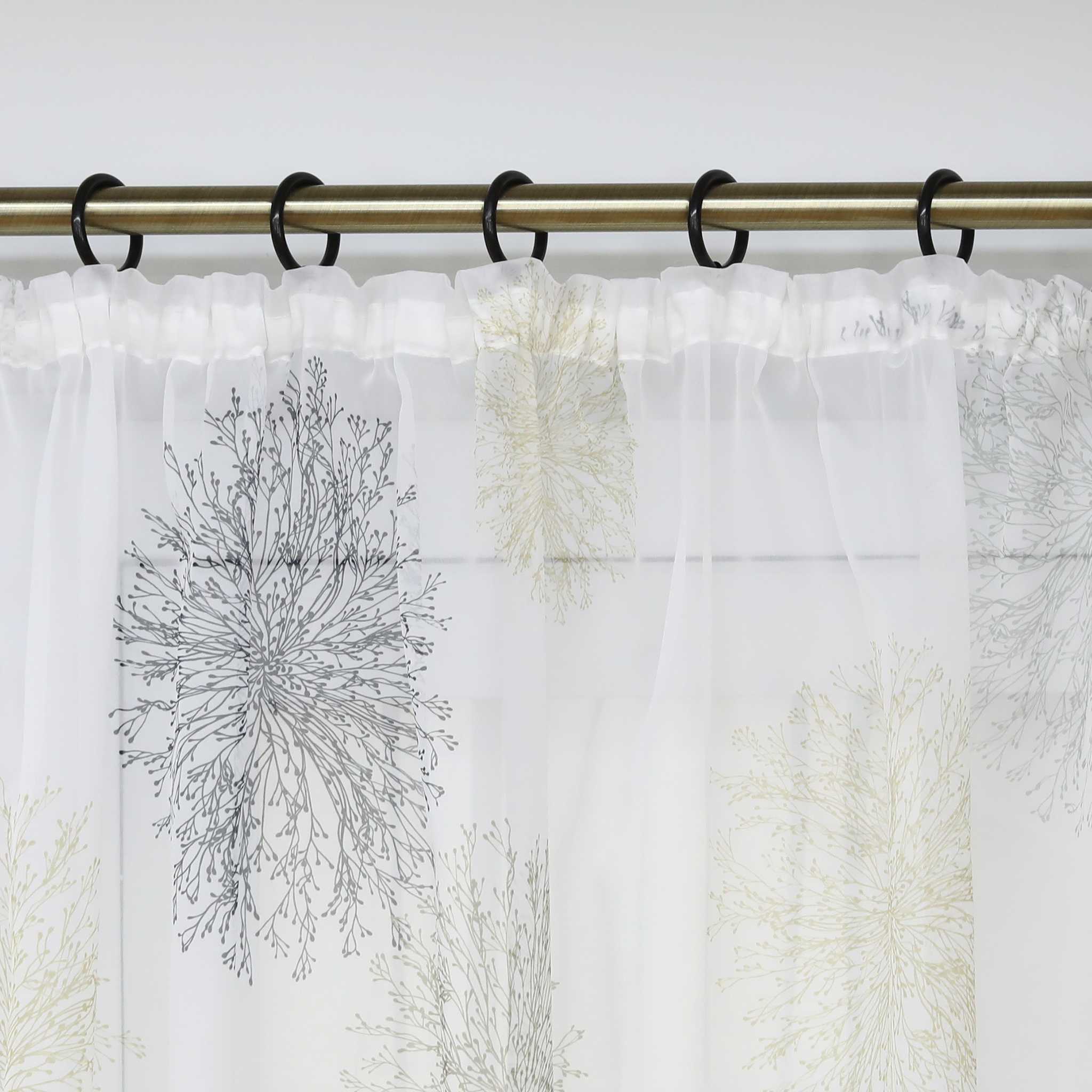 Voile-Vorhang Kräuselbandschal Transparente mit Blumenmuster leichte Schutzfunktion 1 Stück - Joyswahl