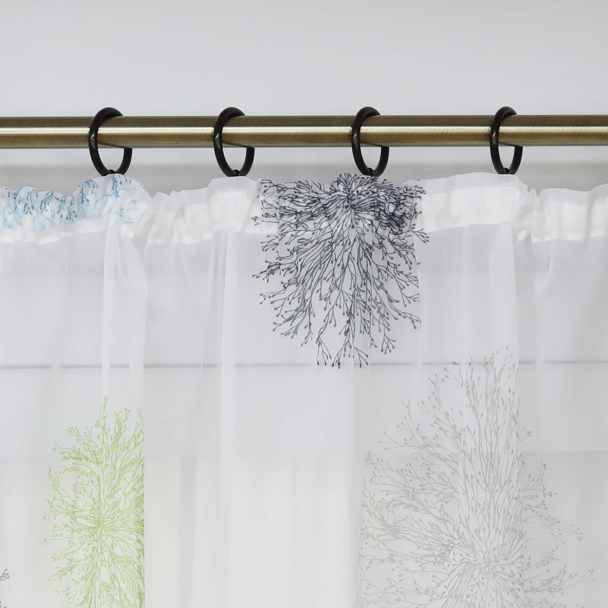 Voile-Vorhang Kräuselbandschal Transparente mit Blumenmuster leichte Schutzfunktion 1 Stück - Joyswahl