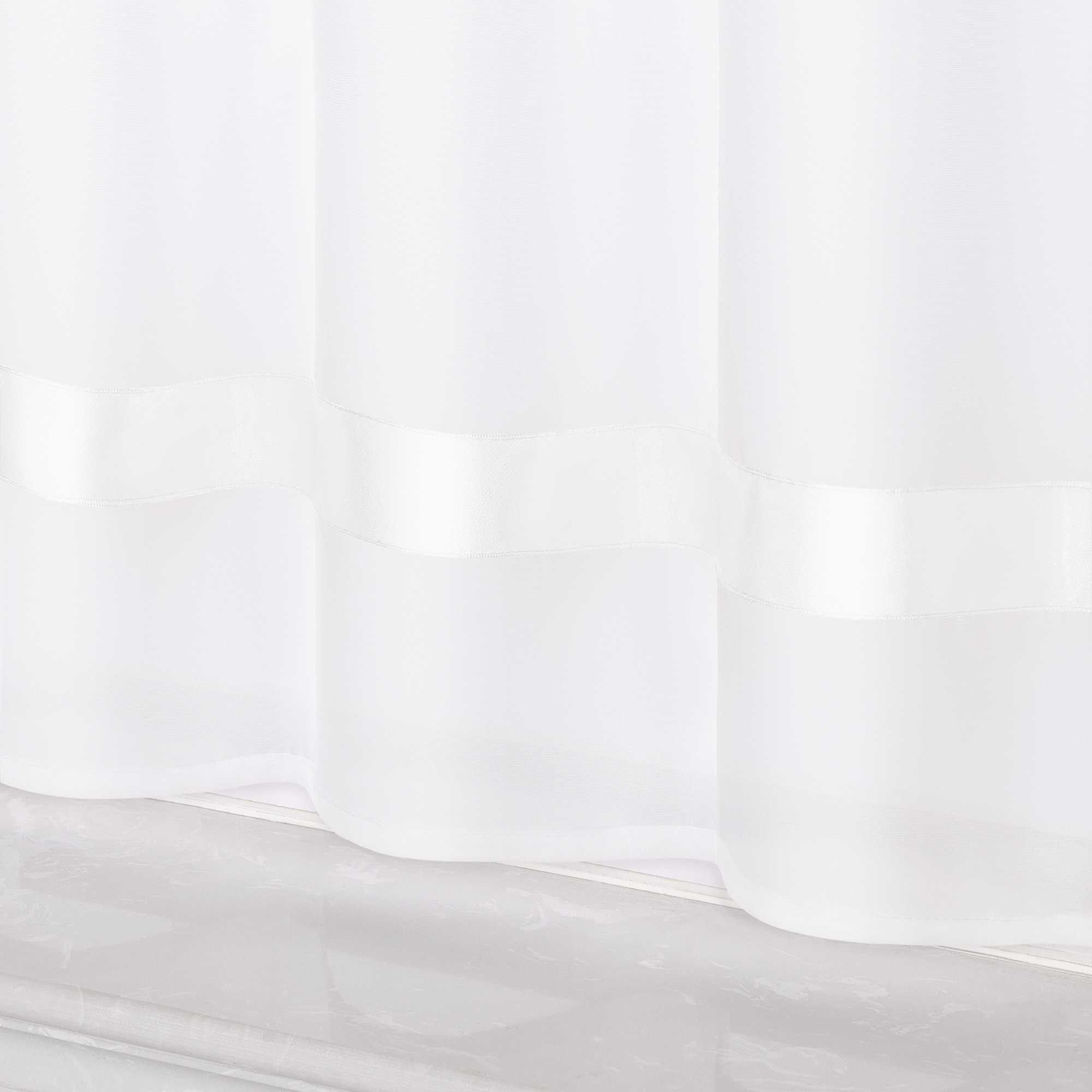Scheibengardine schlaufengardine aus Polyester mit Satinband transparent 1 Stück - Joyswahl