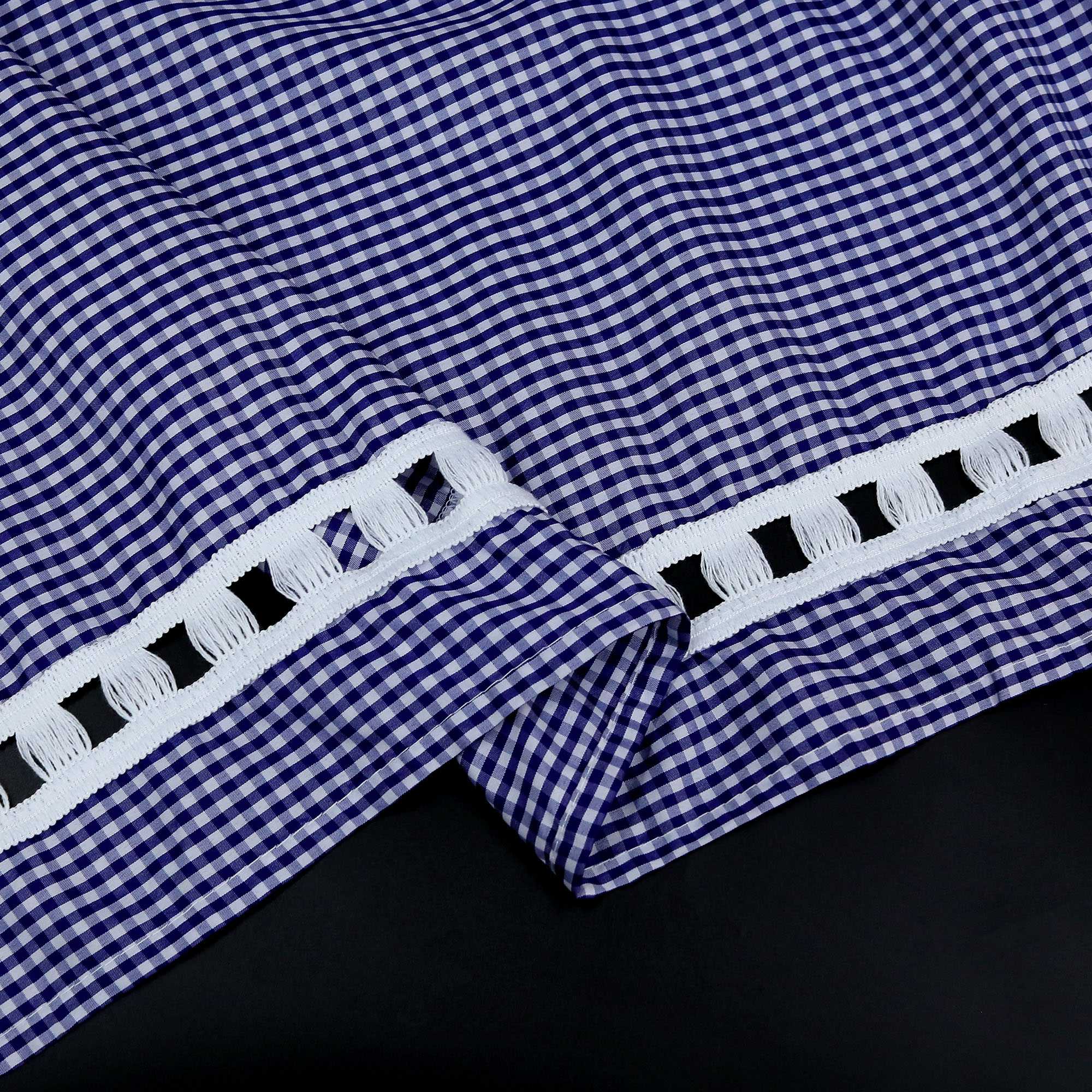 Modern Scheibengardinen im Landhausstil & Vintage mit karomuster 2er Set - Joyswahl
