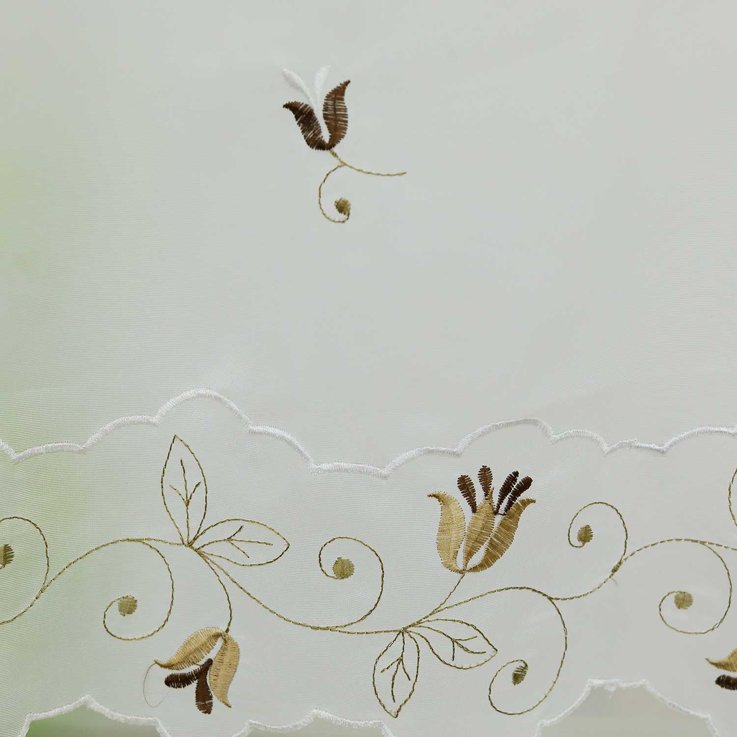 Handgefertigte Scheibengardinen mit Rosenmuster-Stickerei halbtransparent - Joyswahl