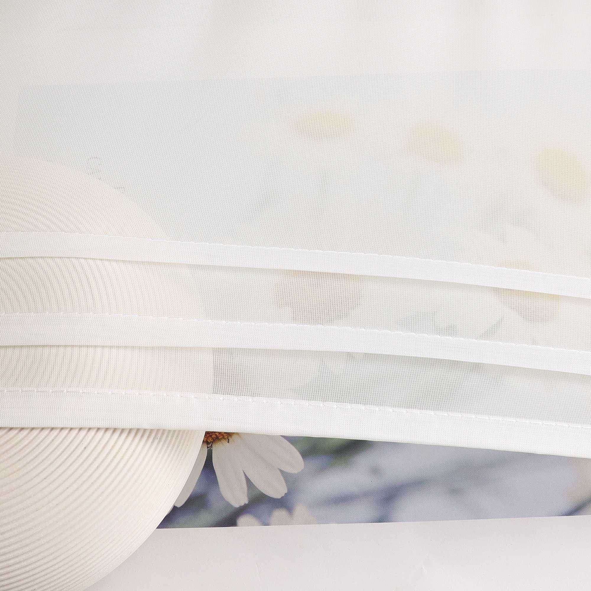 Rollos Schlaufengardine Unifarbe transparent Voile mit Dekofalten 1 Stück - Joyswahl