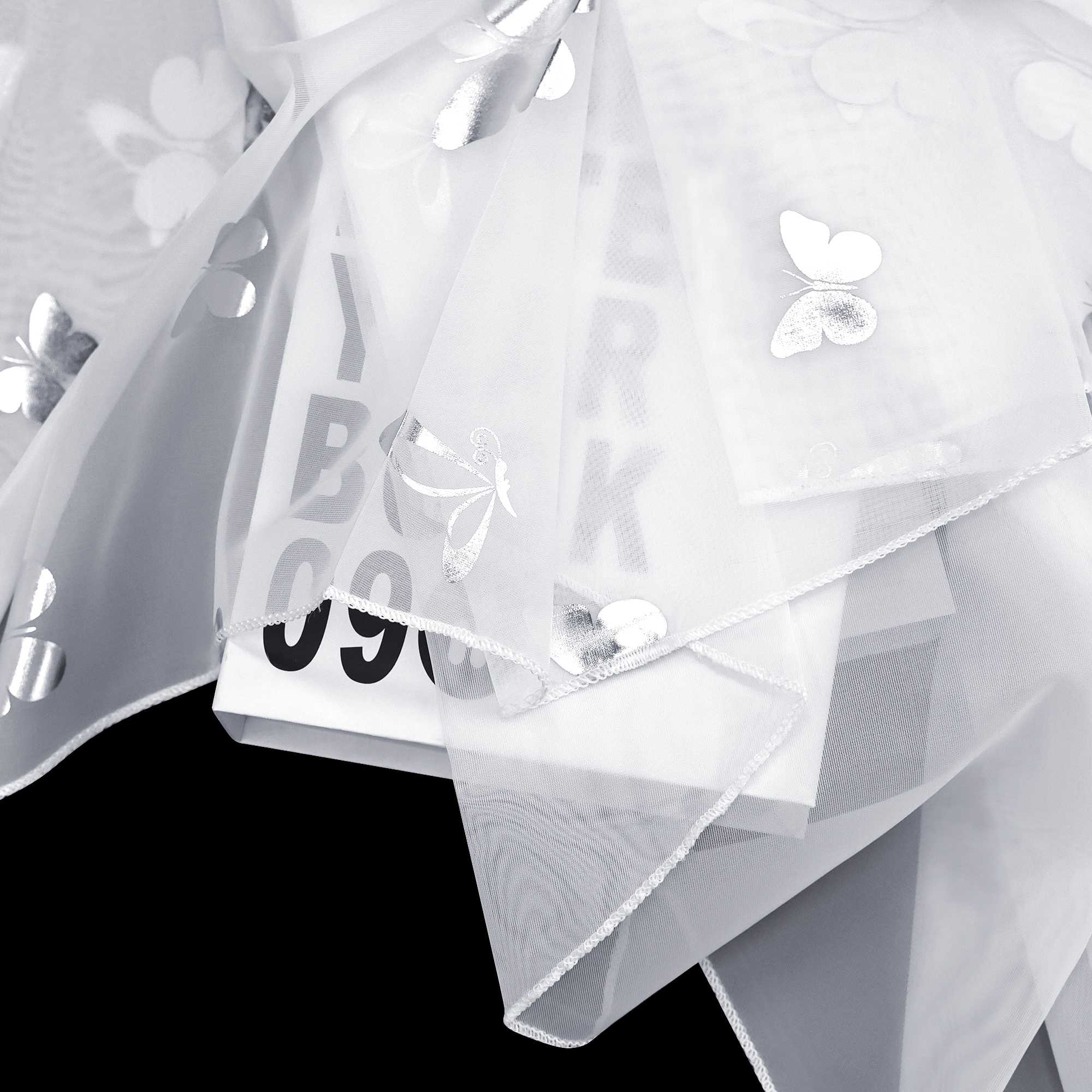 Scheibengardine Bistrogardine durch Tunnelzug Doppelschichtige Vorhangkopf Küchengardinen mit Schmetterlingsmuster - Joyswahl