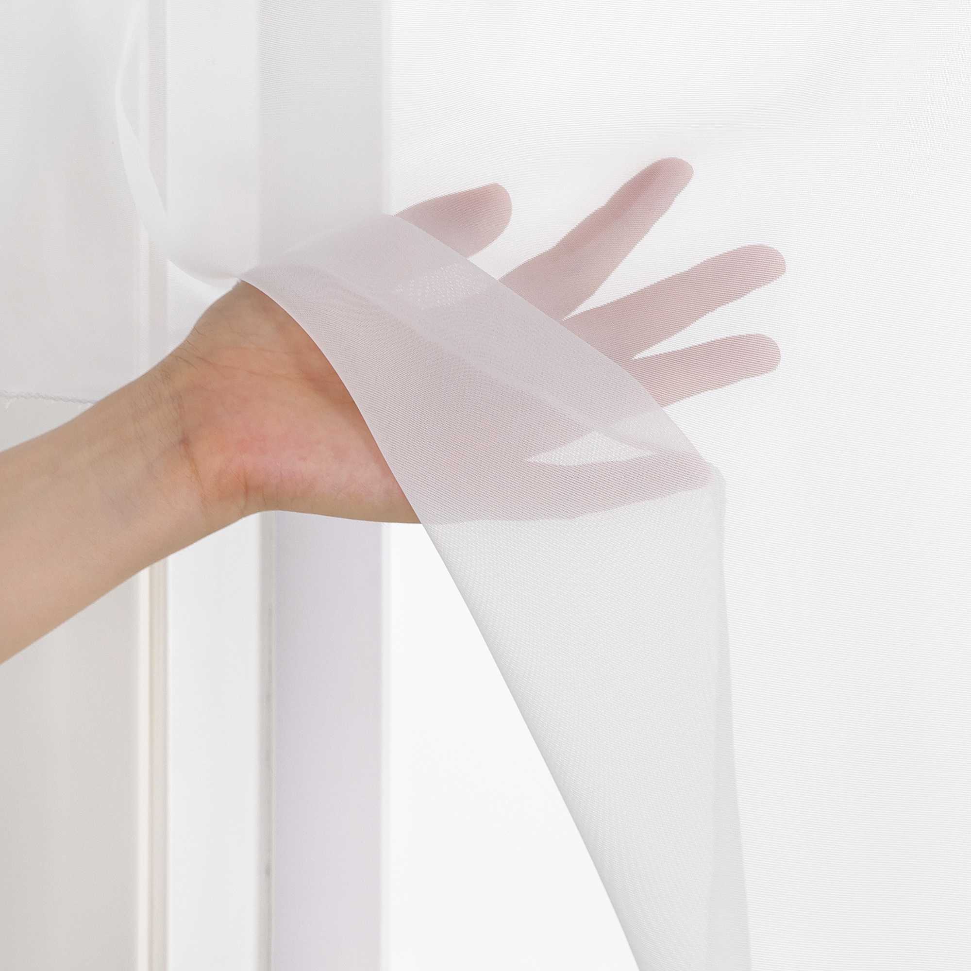 Scheibengardine Weihnachten 1 Stück mit Tannenbaum und Weihnachtskugel Stickerei - Joyswahl