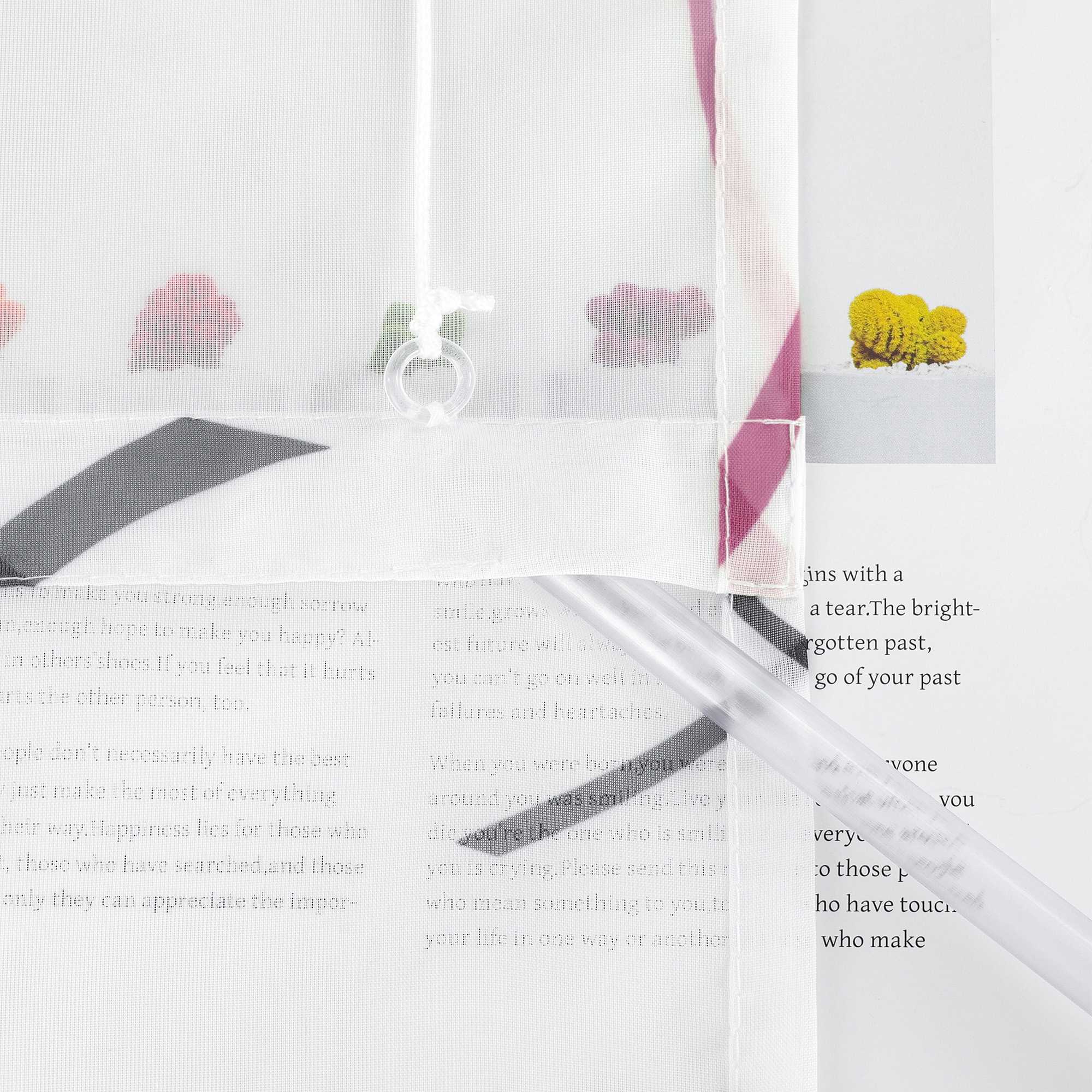Romischer Roman Vorhang halbtransparent mit bedrucktem Klammer-Design - Joyswahl