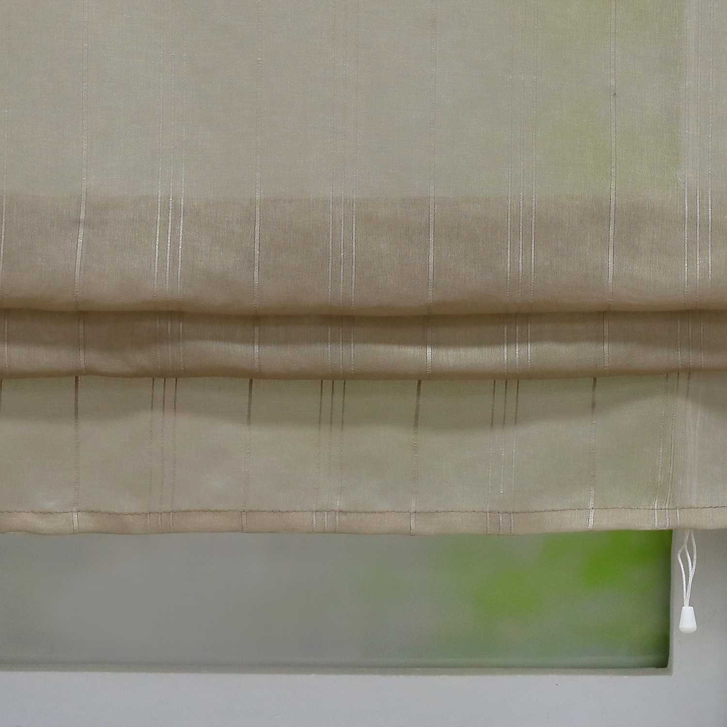 Rollos mit U-Haken gestreifte Muster Unifarbe halbtransparent modern Design 1 stück - Joyswahl