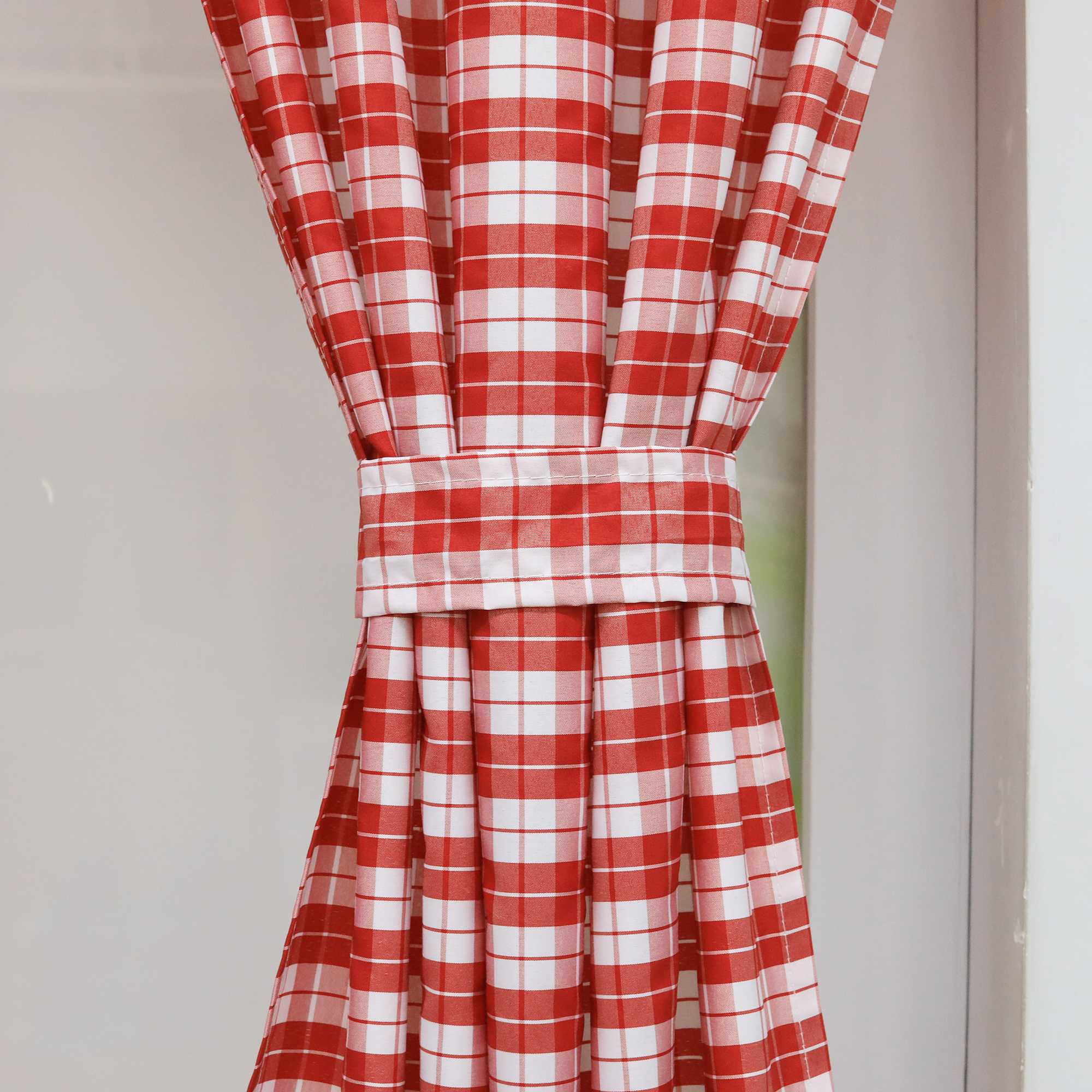 Modern Scheibengardinen im Landhausstil & Vintage mit karomuster 2er Set - Joyswahl