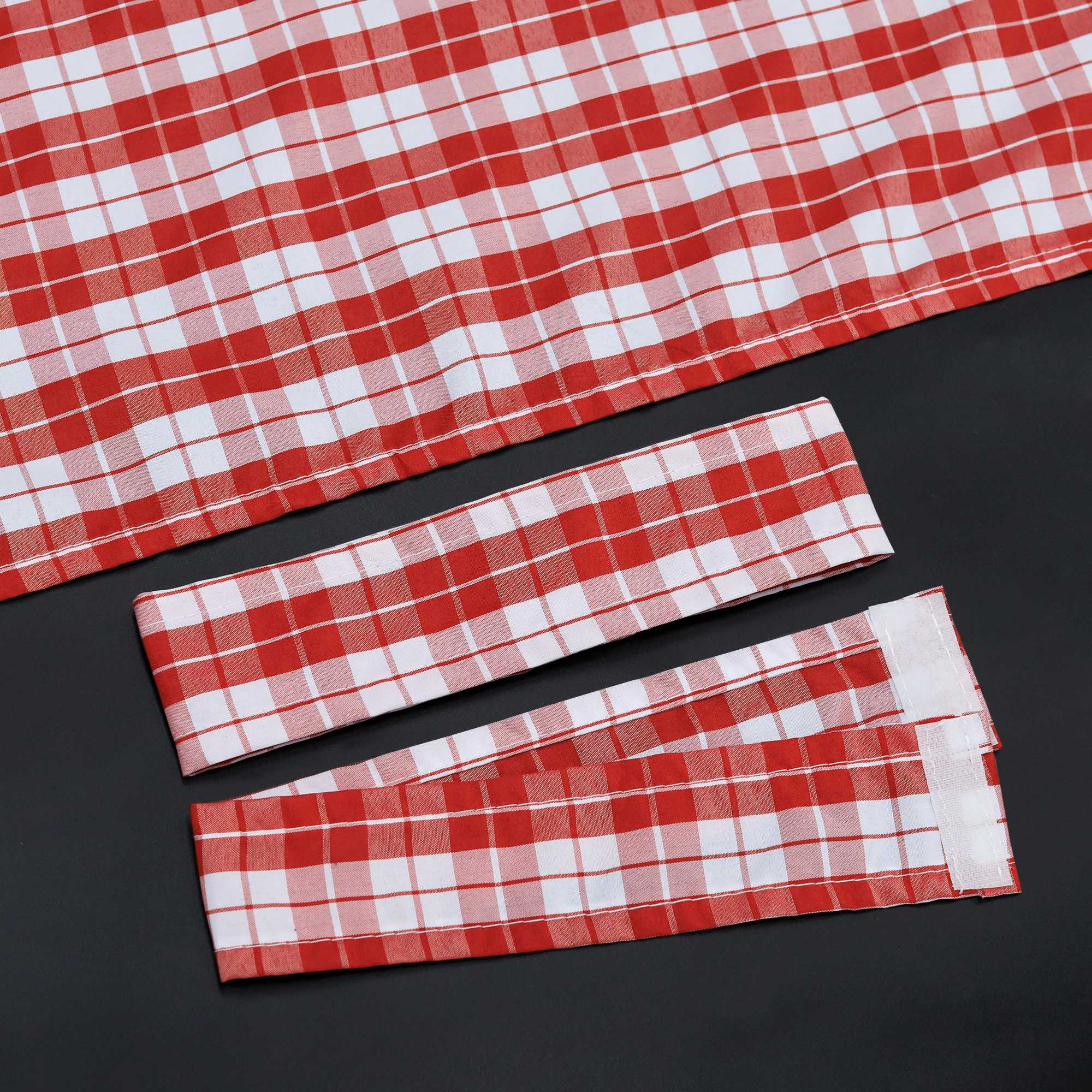 Modern Scheibengardinen im Landhausstil & Vintage mit karomuster 2er Set - Joyswahl