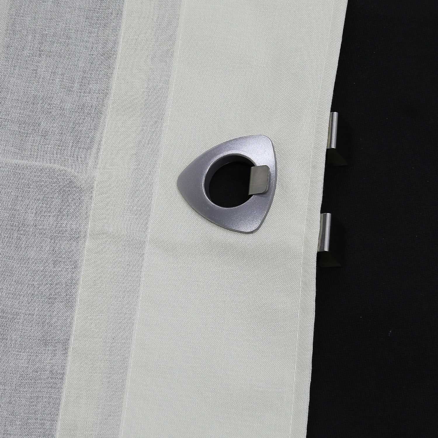 Rollos mit U-Haken gestreifte Muster Unifarbe halbtransparent modern Design 1 stück - Joyswahl