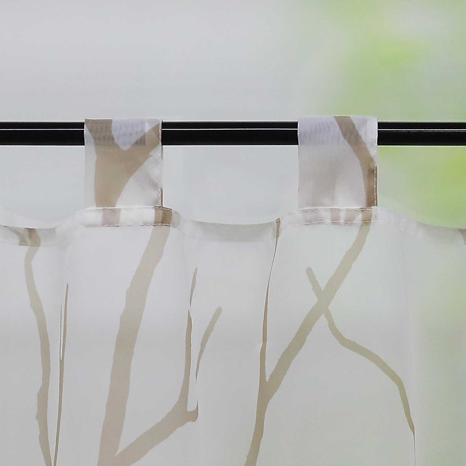 Scheibengardine Schlaufengardine Halbtransparent mit Muster 1 Stück - Joyswahl