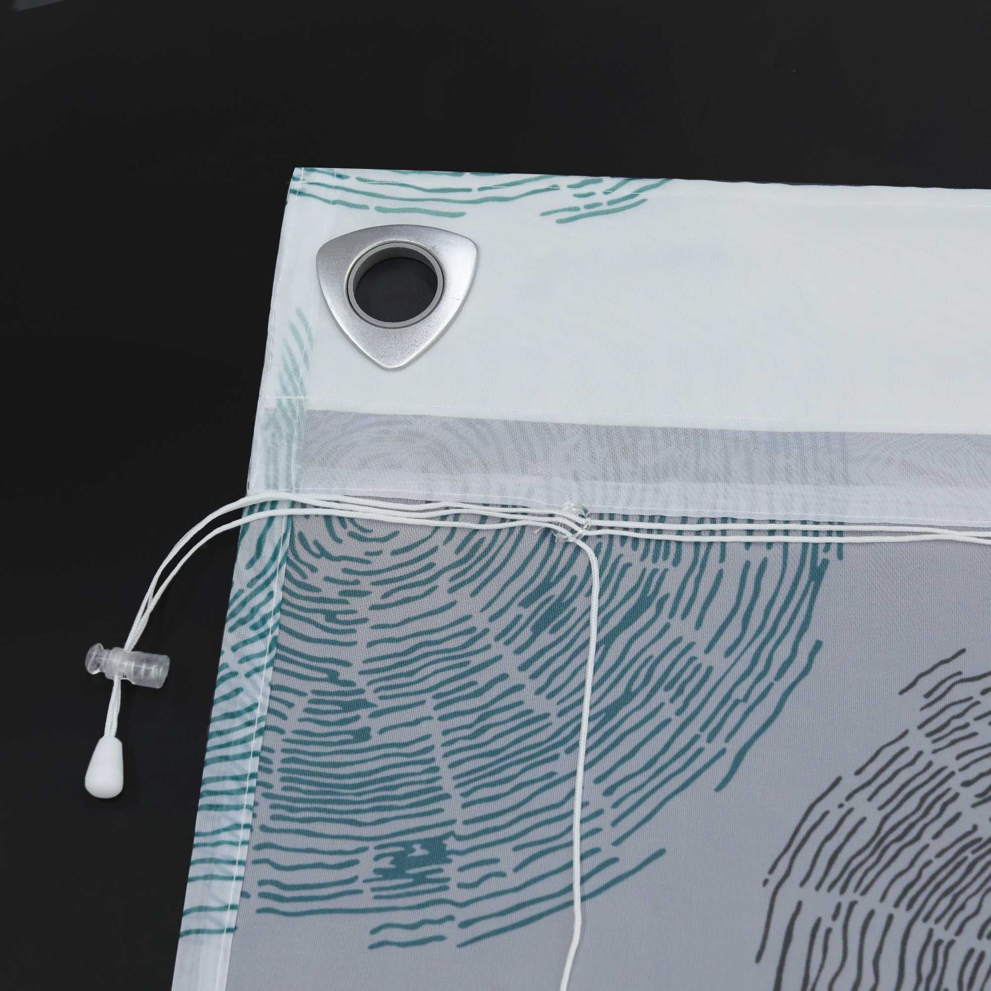 Rollo mit U-Haken halbtransparent Dekofalten hochziehbar mit Baumringmuster Lichtdurchlässig 1 Stück - Joyswahl