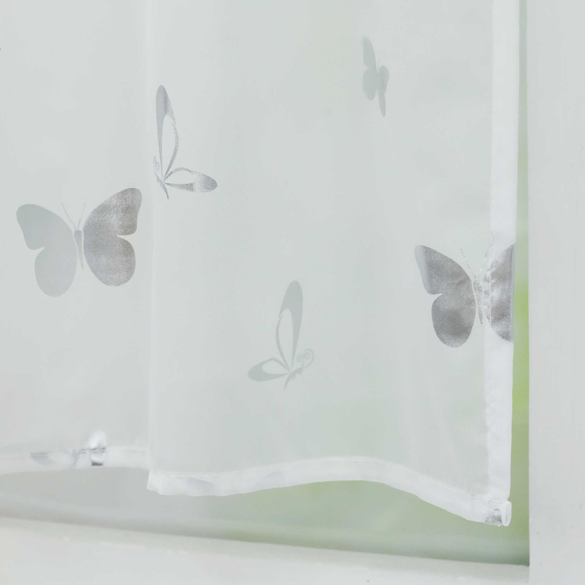 Scheibengardine mit Schmetterling Glanzdruck Transparent Küche Gardinen - Joyswahl