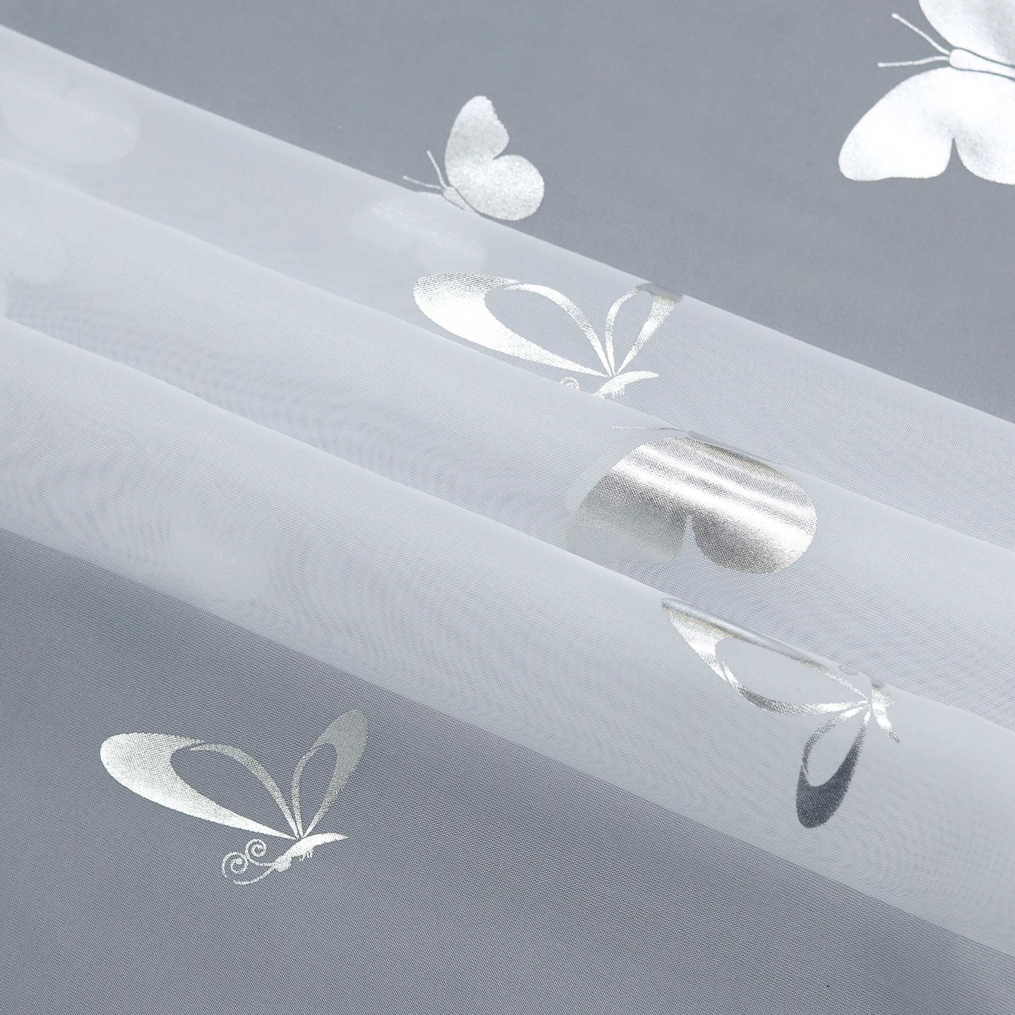 Scheibengardine mit Schmetterling Glanzdruck Transparent Küche Gardinen - Joyswahl