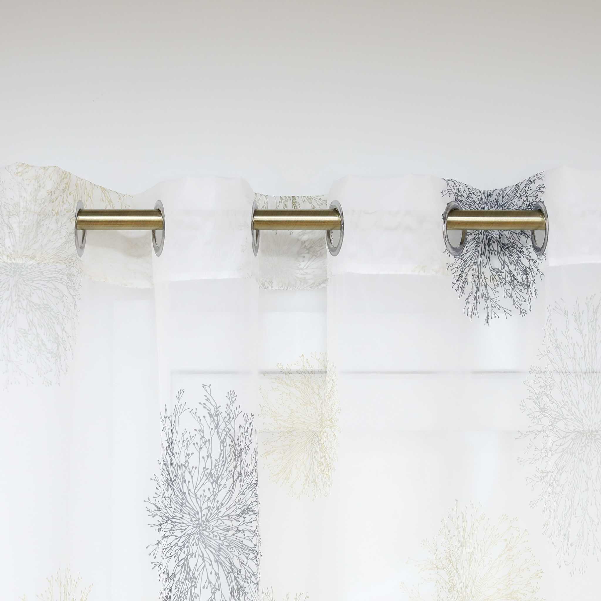 Voile-Vorhang Kräuselbandschal Transparente mit Blumenmuster leichte Schutzfunktion 1 Stück - Joyswahl