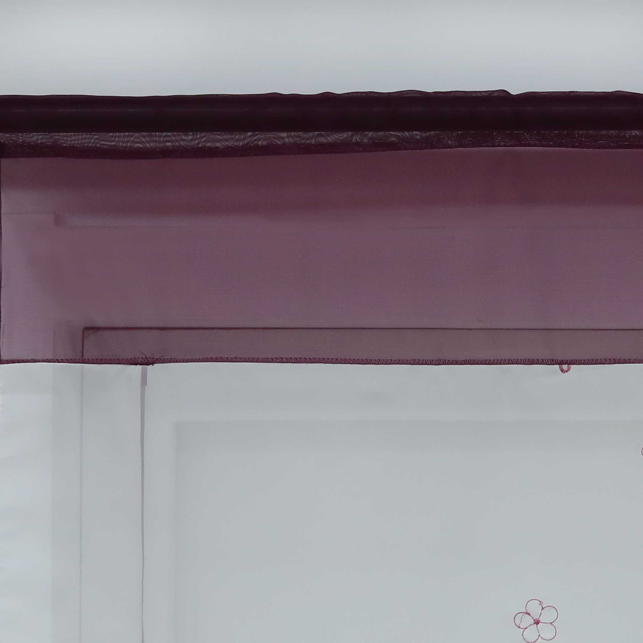 Raffrollo durch Tunnelzug Voile Küchengardinen modern Raffgardinen mit Stickerei Transparent 1 Stück - Joyswahl