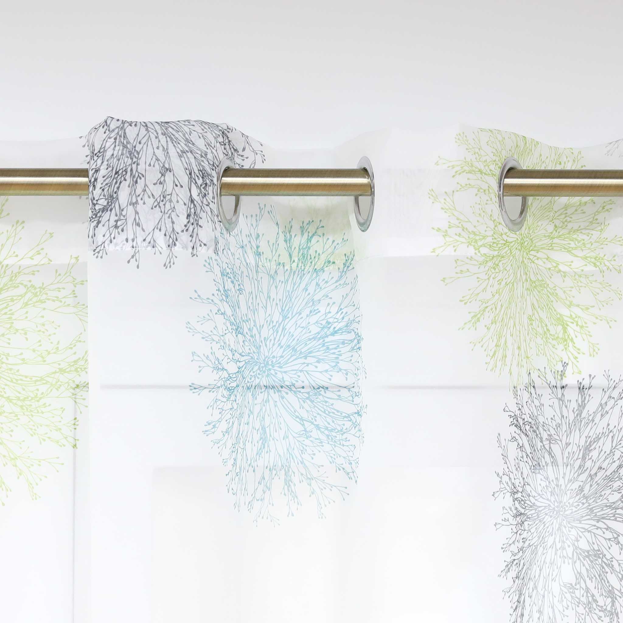Voile-Vorhang Kräuselbandschal Transparente mit Blumenmuster leichte Schutzfunktion 1 Stück - Joyswahl