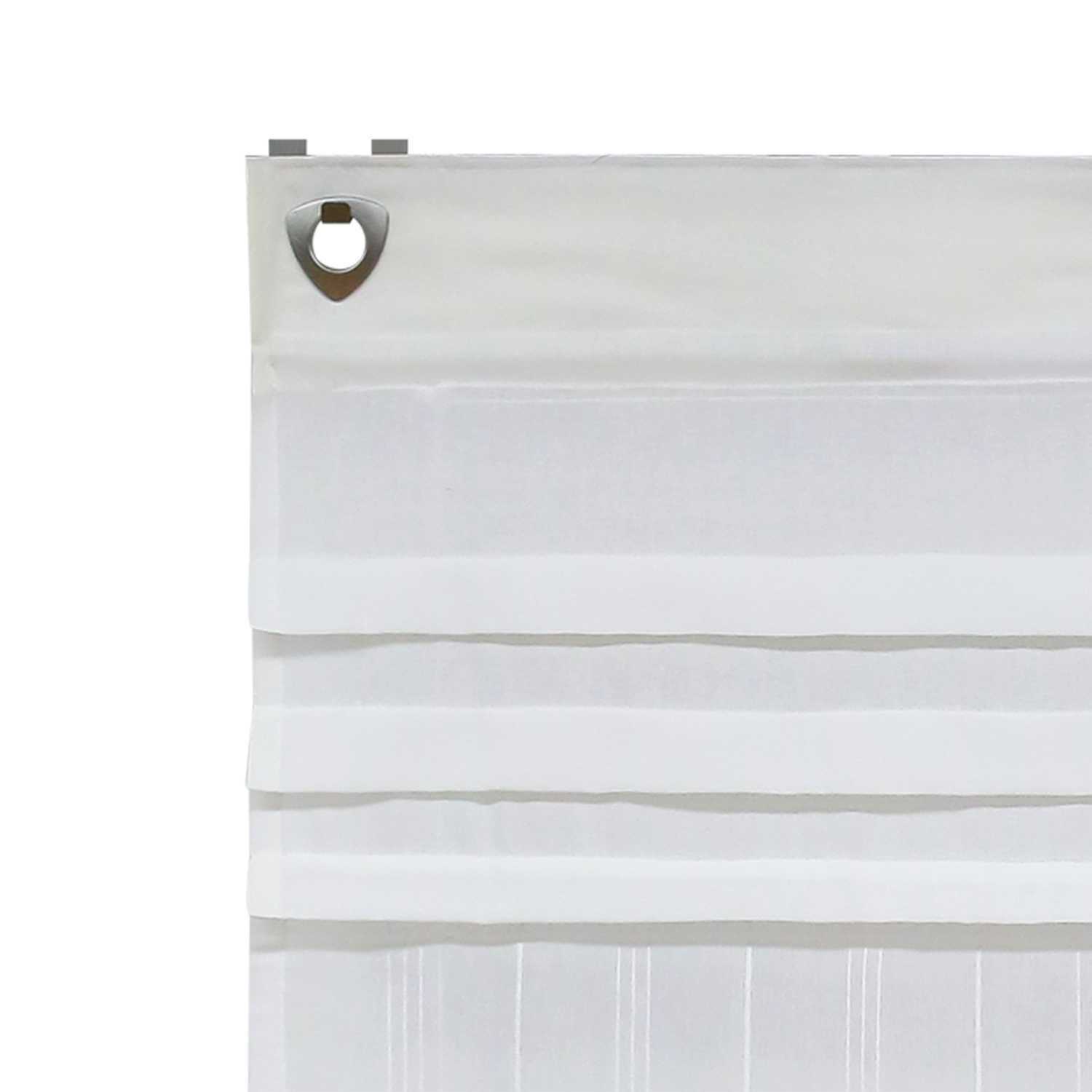 Rollos mit U-Haken gestreifte Muster Unifarbe halbtransparent modern Design 1 stück - Joyswahl