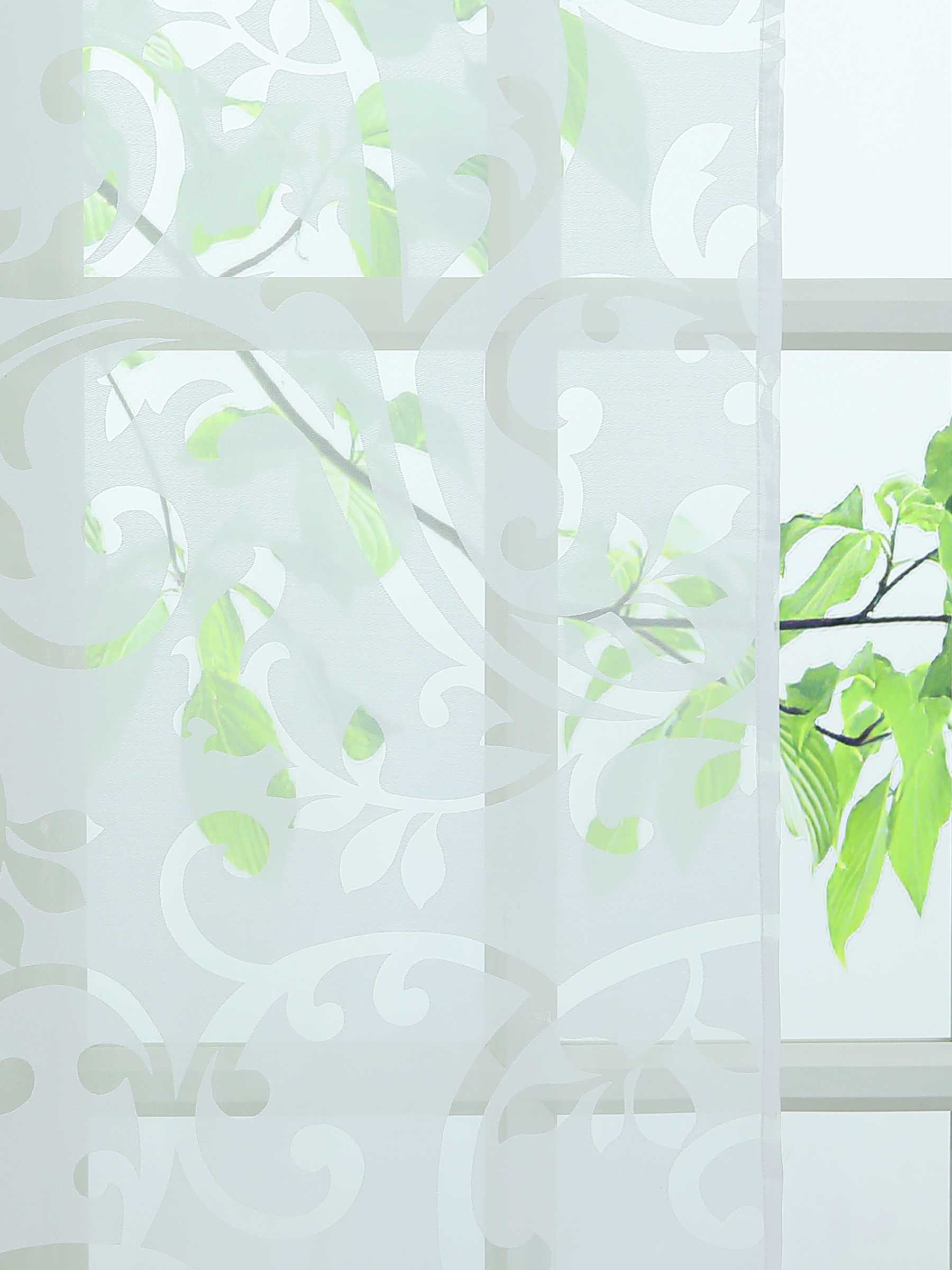 Schiebegardine Flächenvorhänge Klettbandschal mit Blumenmuster transparent modern 2er Set - Joyswahl