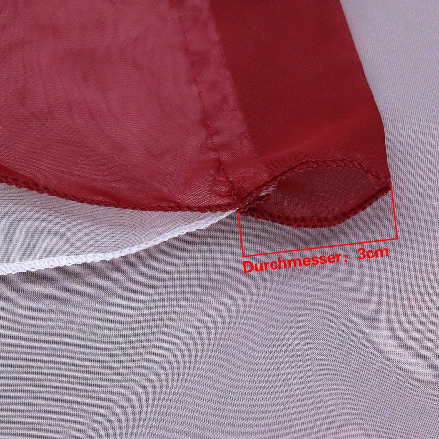 Scheibengardine durch Tunnelzug Voile Bistrogardinen mit Quaste Kurzstore Doppelte Vorhänge Halbtransparent 1 Stück - Joyswahl