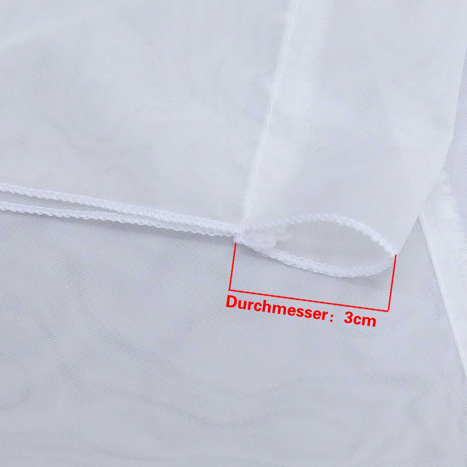 Scheibengardine durch Tunnelzug Voile Bistrogardinen mit Quaste Kurzstore Doppelte Vorhänge Halbtransparent 1 Stück - Joyswahl
