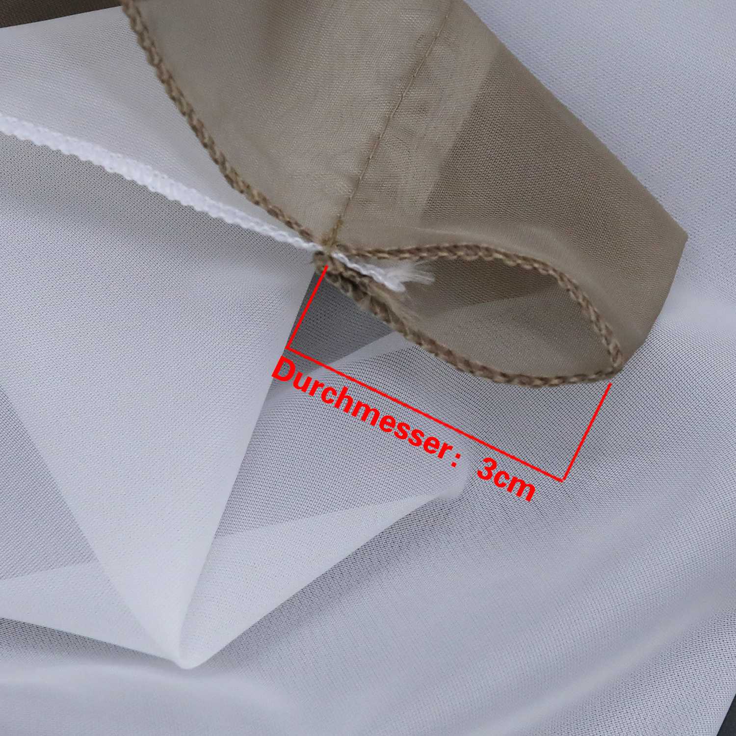 Scheibengardine durch Tunnelzug Voile Bistrogardinen mit Quaste Kurzstore Doppelte Vorhänge Halbtransparent 1 Stück - Joyswahl