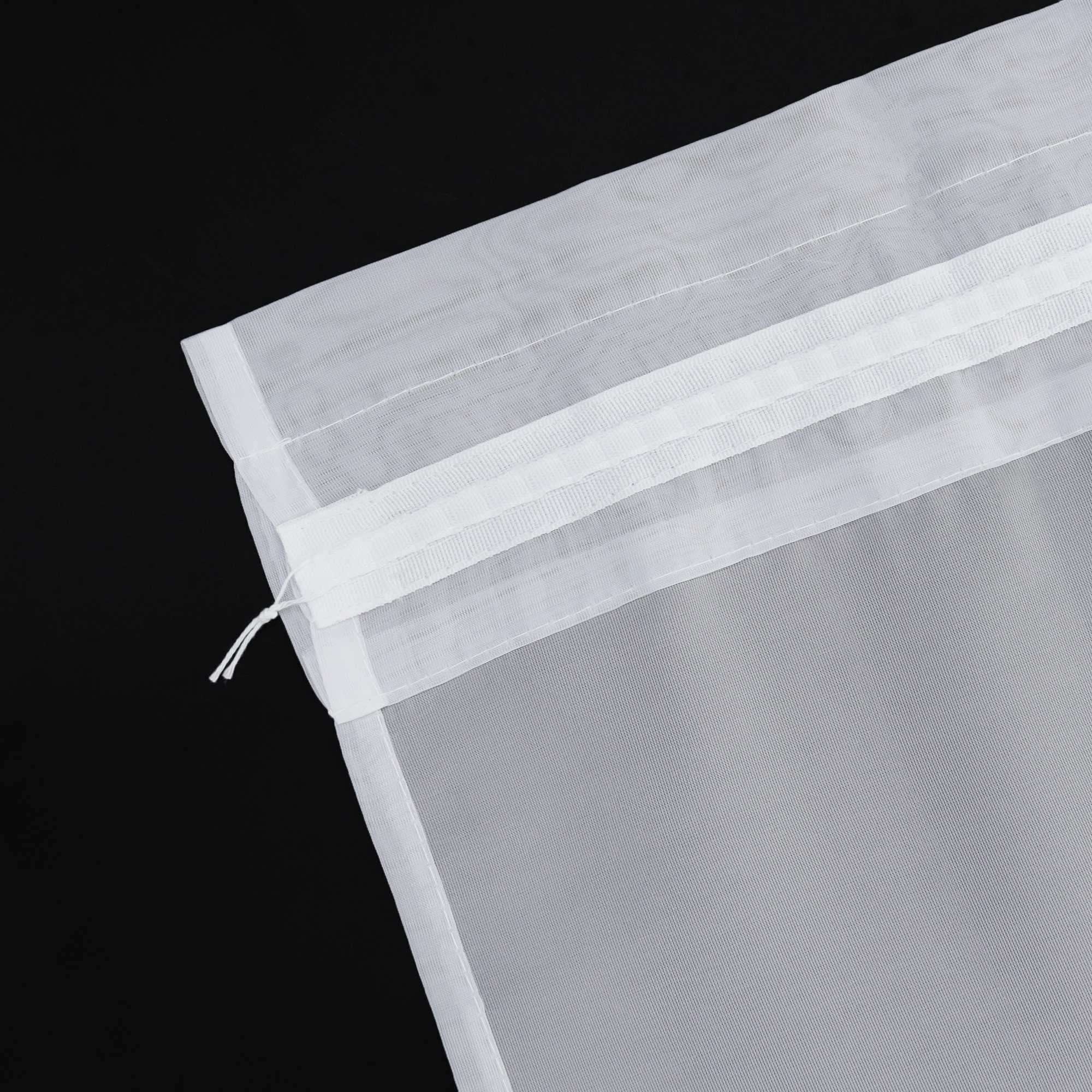 Scheibegardine durch Stangendurchzug zusammenziehbar Transparent Unifarbe Luftdurchlässig zusammenziehbar 2 Stück - Joyswahl
