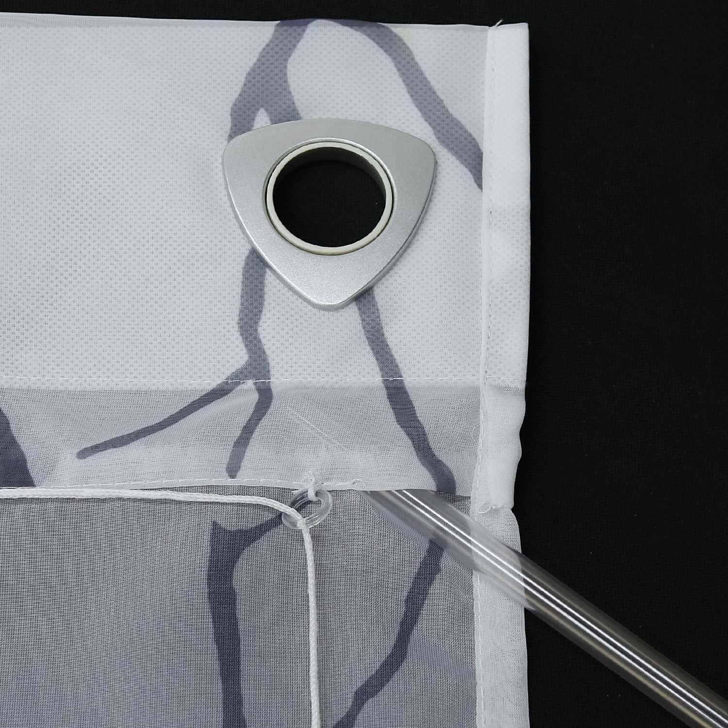 Rollos mit U-Haken halbtransparent Zweigmuster Lichtdurchlässig 1 Stück - Joyswahl