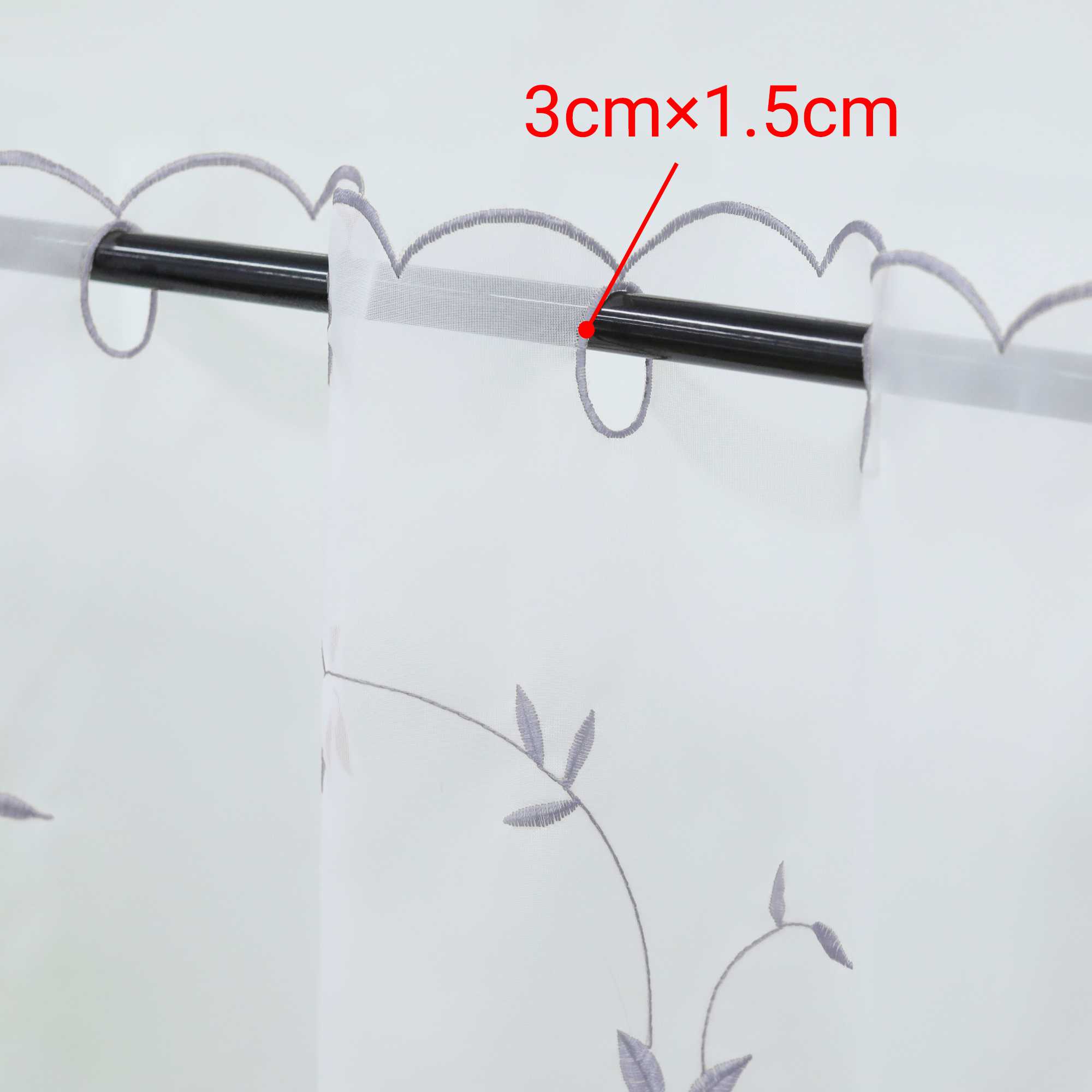 Scheibengardinen Voile Bistrogardinen mit Blattstickerei Transparent Bestickte Küche Kurzstores - Joyswahl