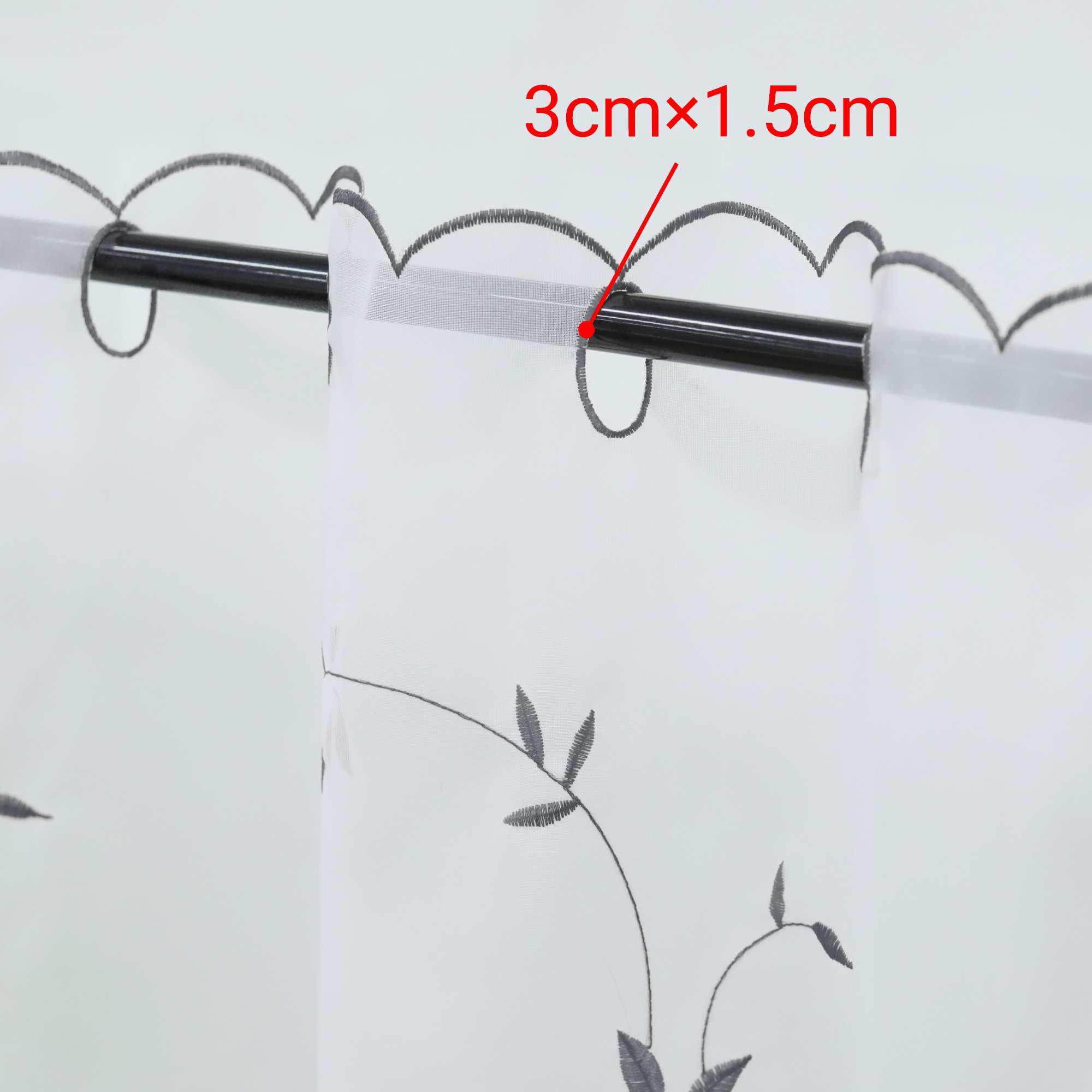 Scheibengardinen Voile Bistrogardinen mit Blattstickerei Transparent Bestickte Küche Kurzstores - Joyswahl