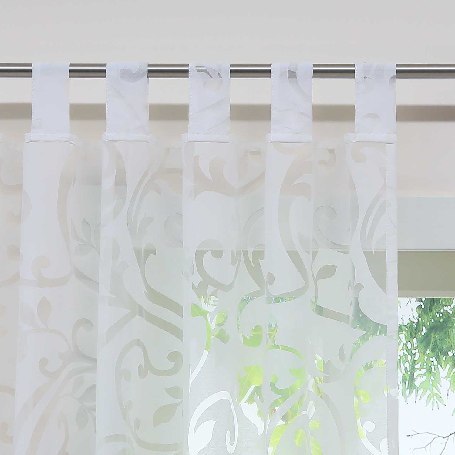 Eleganter transparenter Vorhang mit floralem Muster lichtdurchlässiger Fensterschal für Wohnzimmer 1 Stück - Joyswahl
