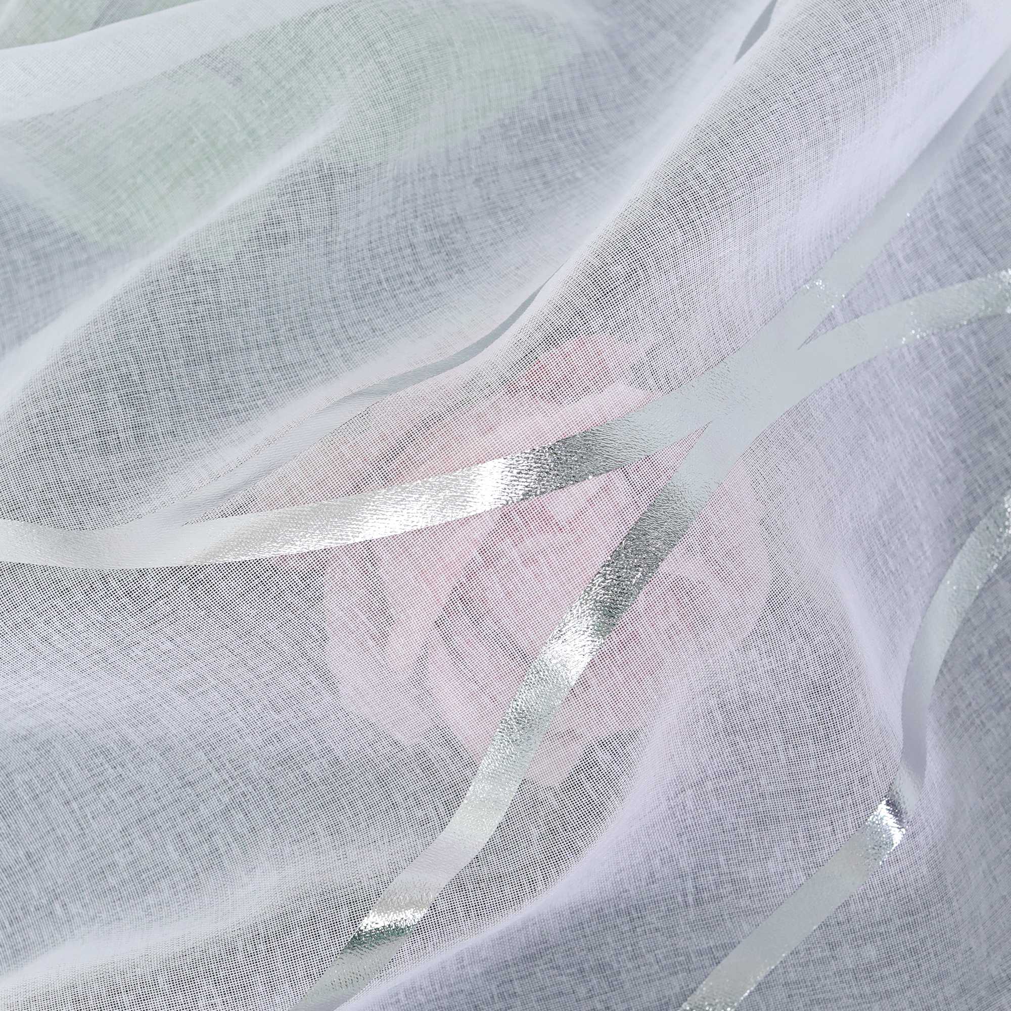 Rollos mit Ösen Gardinen Küche Raffgardinen Transparent Ösenrollo Vorhänge Mit Wellen-Druck Modern Voile 1 Stück - Joyswahl