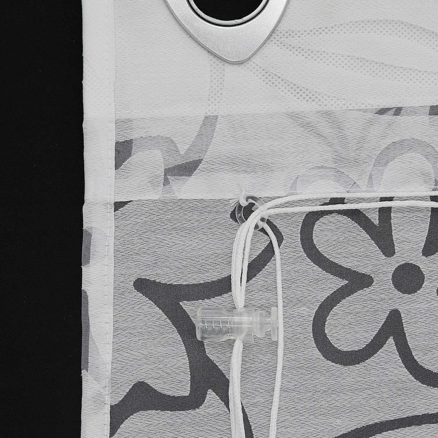 Rollos mit U-Haken transparent Burn-out-Techni Blumenmuster 1 Stück - Joyswahl