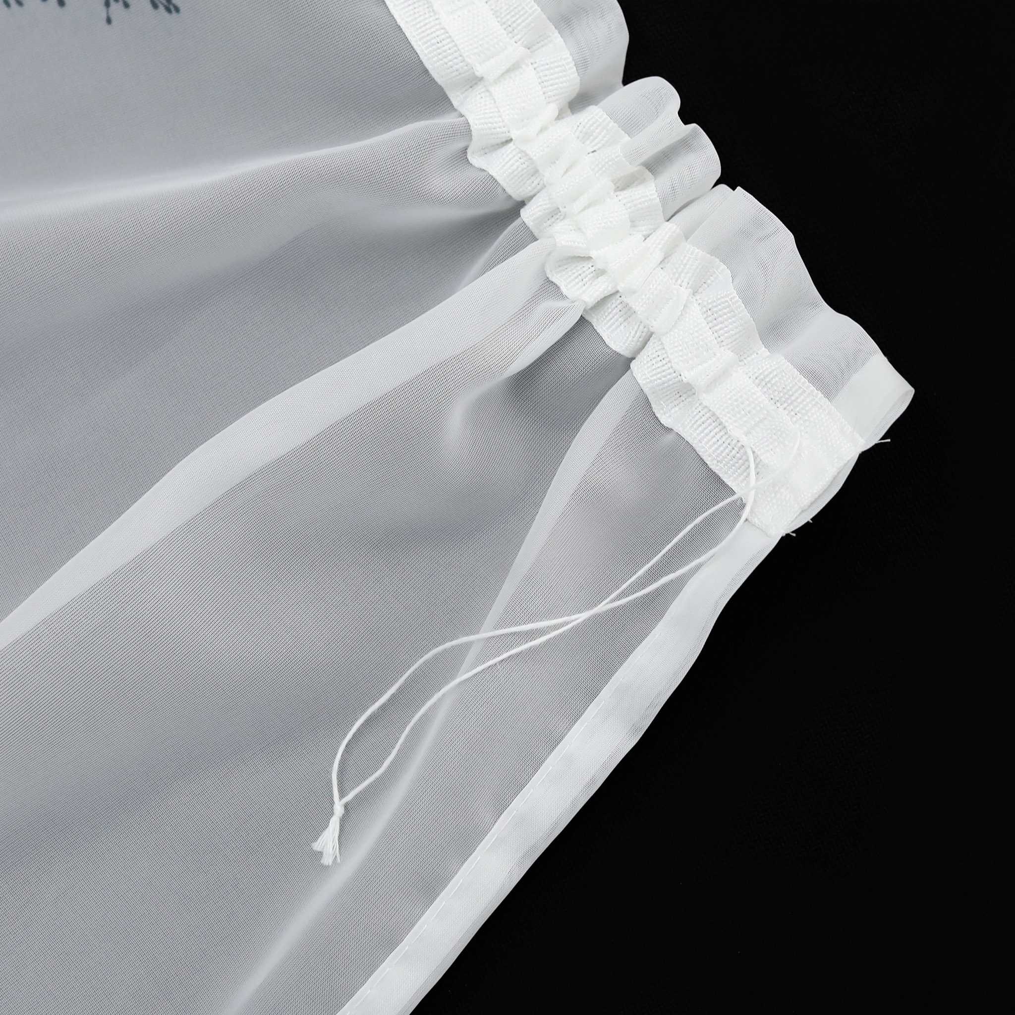 Voile-Vorhang Kräuselbandschal Transparente mit Blumenmuster leichte Schutzfunktion 1 Stück - Joyswahl