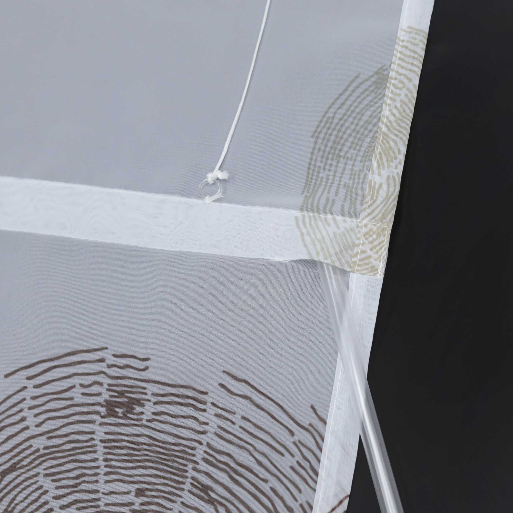 Rollo mit U-Haken halbtransparent Dekofalten hochziehbar mit Baumringmuster Lichtdurchlässig 1 Stück - Joyswahl