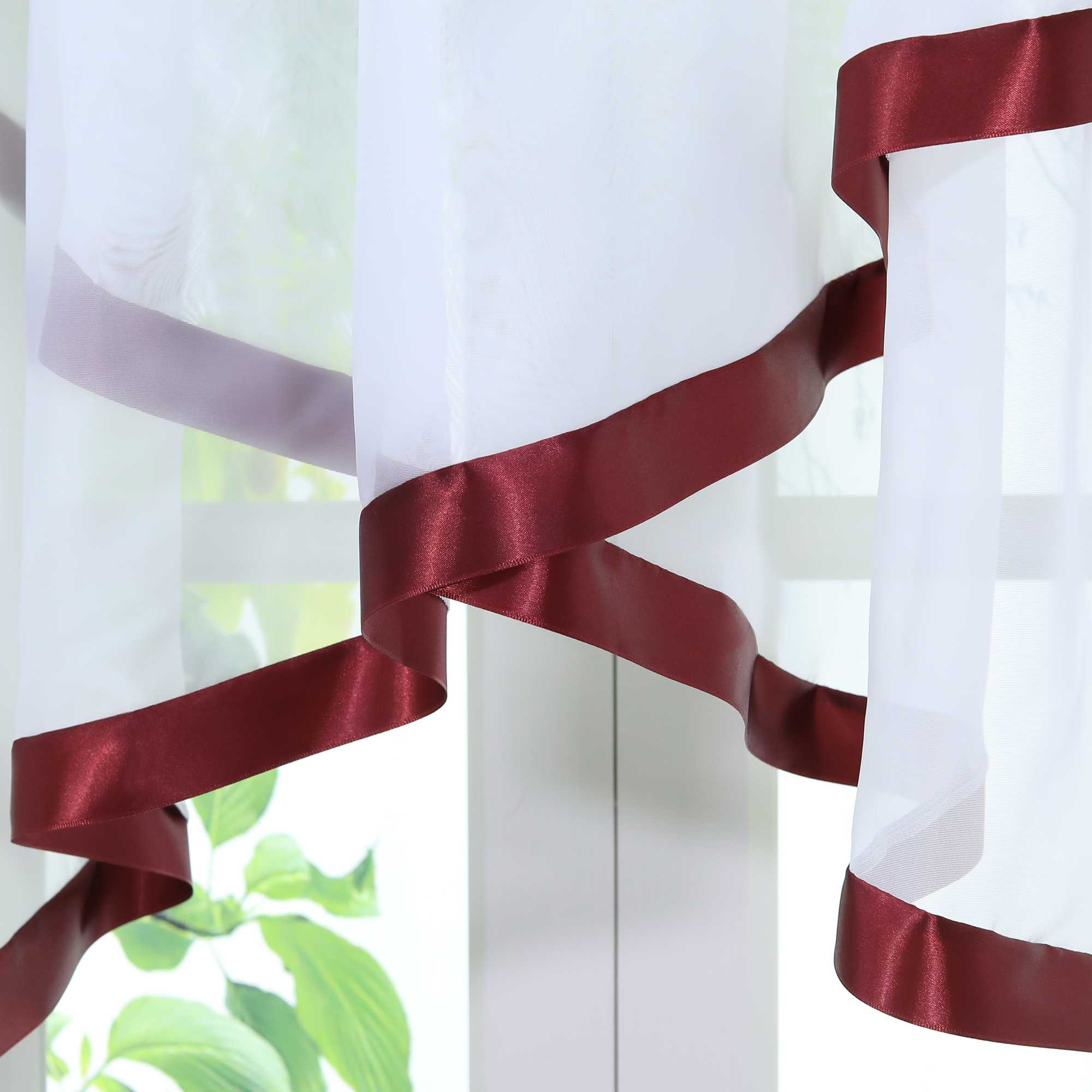 Scheibengardinen Kräuselbandgardine Fensterdeko Kreuzdesign Obere Fensterabdeckung 1 stück - Joyswahl
