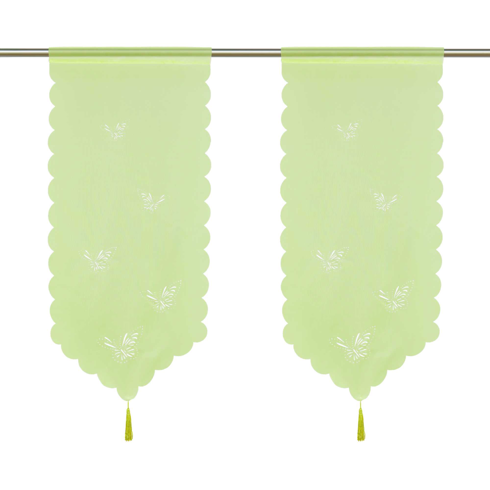Transparente Scheibengardine mit Schmetterlingsdesign Dreiecksabschluss 1 Stück - Joyswahl