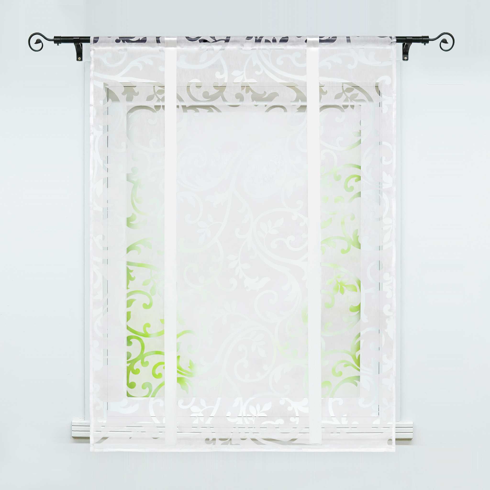 Raffrollo durch Tunnelzug romantische Rollo mit floralem Muster transparentes Vorhang für Wohnzimmerfenster 1 Stück - Joyswahl